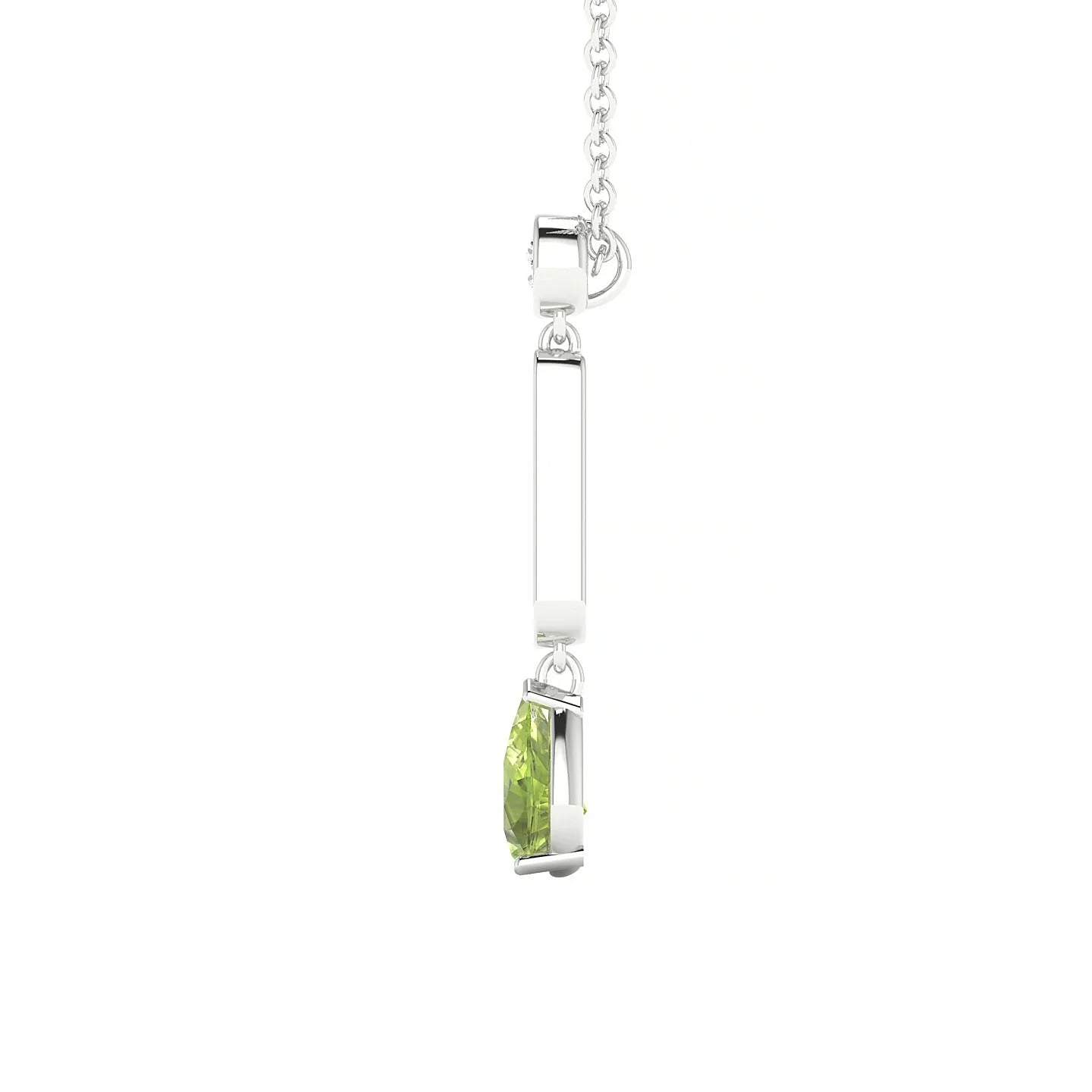 Favor | 18k White Gold 6 x 4 mm Pear Peridot Pendant