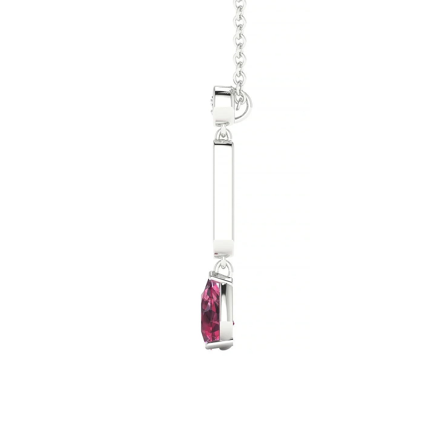 Favor | 18k White Gold 6 x 4 mm Pear Rhodolite Pendant