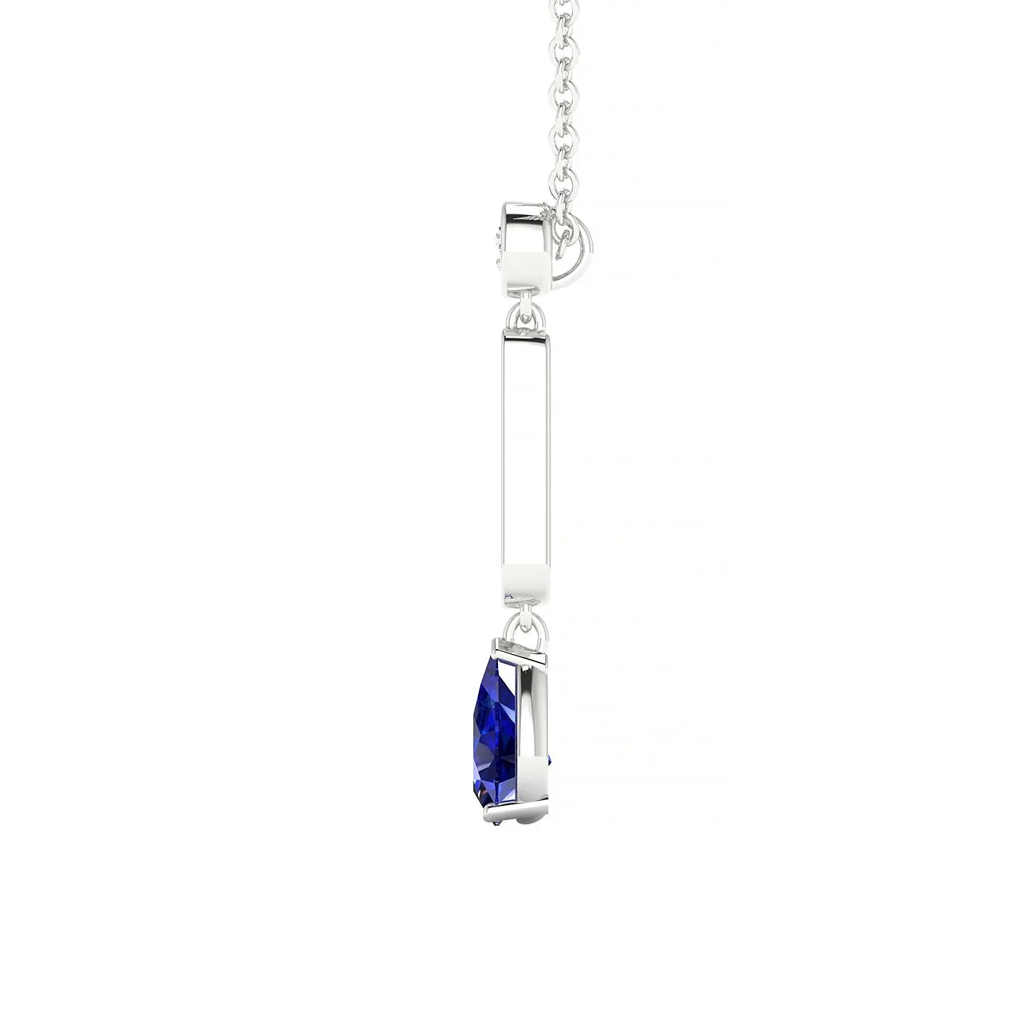 Favor | 18k White Gold 6 x 4 mm Pear Sapphire Pendant