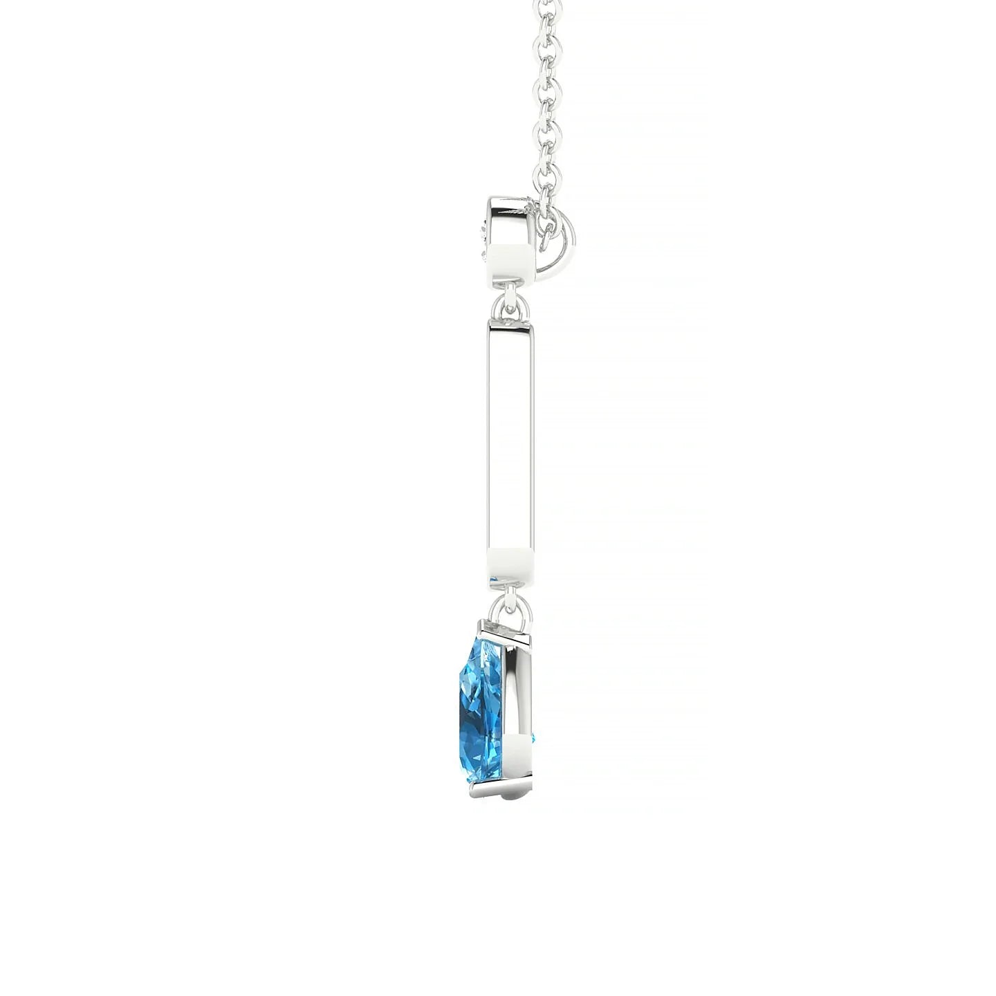 Favor | 18k White Gold 6 x 4 mm Pear Topaz Pendant