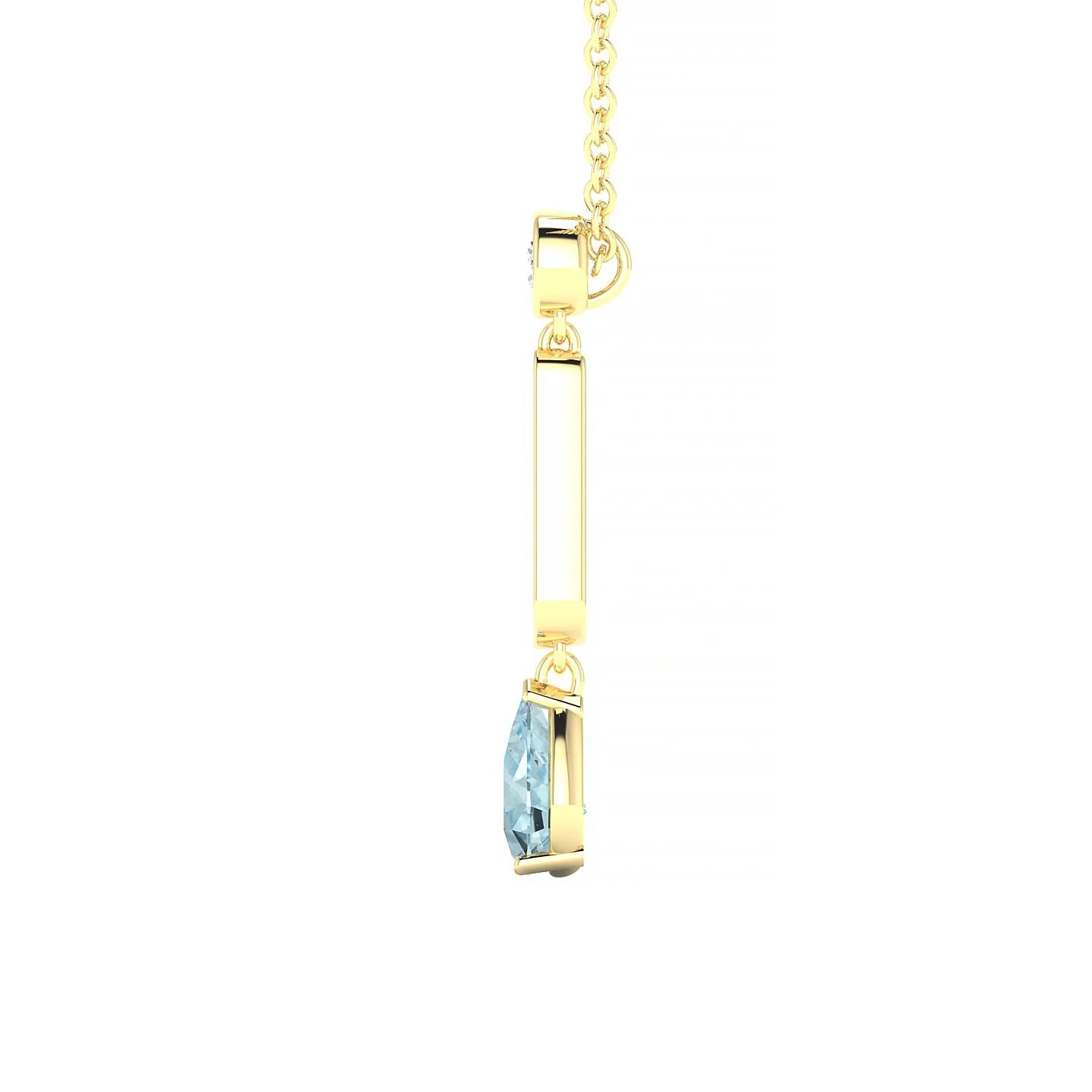 Favor | 18k Yellow Gold 6 x 4 mm Pear Aquamarine Pendant