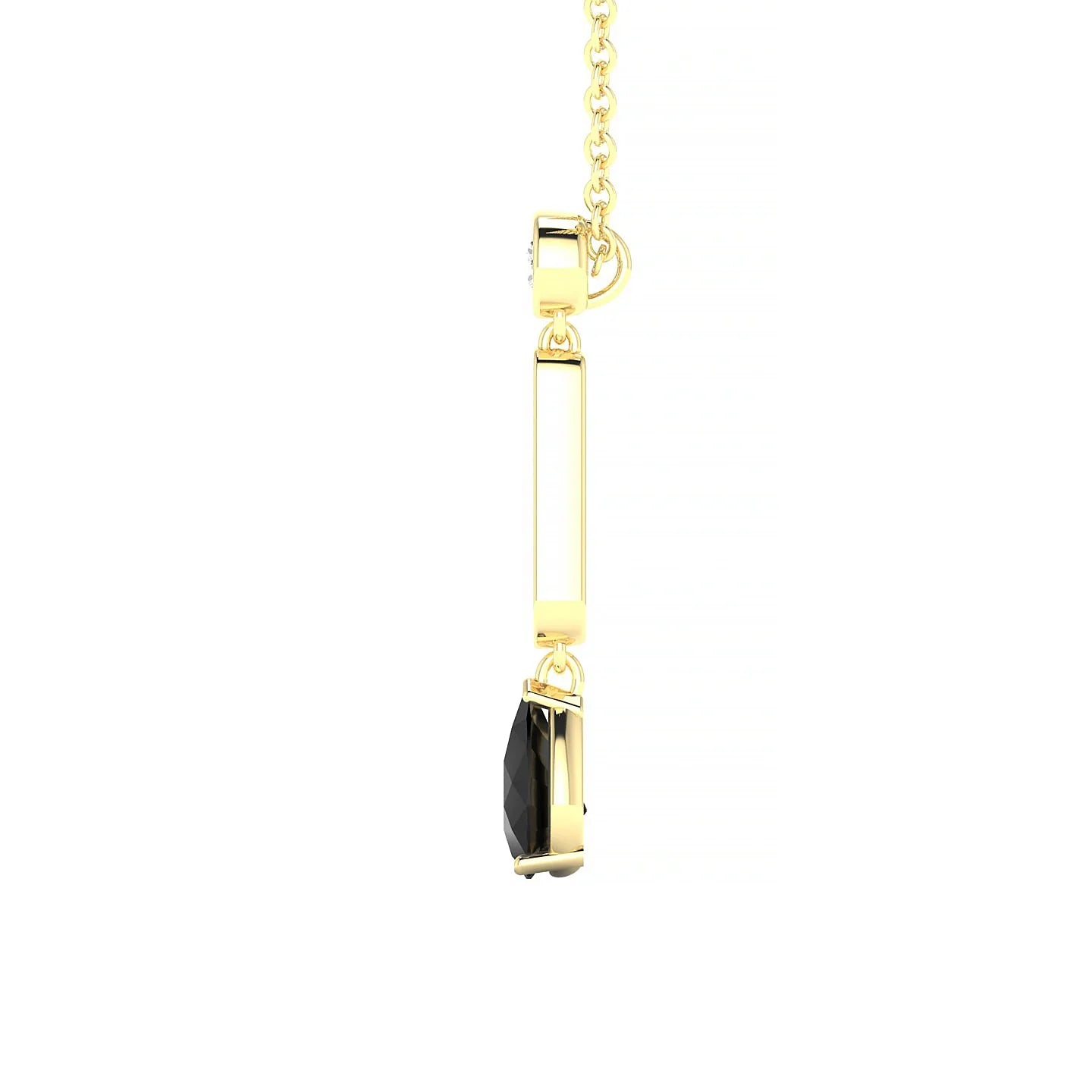 Favor | 18k Yellow Gold 6 x 4 mm Pear Black Diamond Pendant