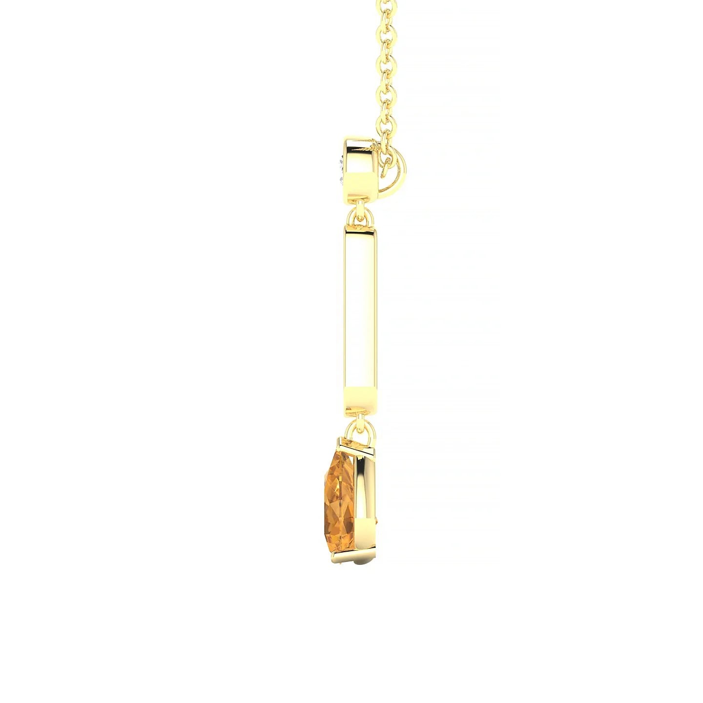 Favor | 18k Yellow Gold 6 x 4 mm Pear Citrine Pendant