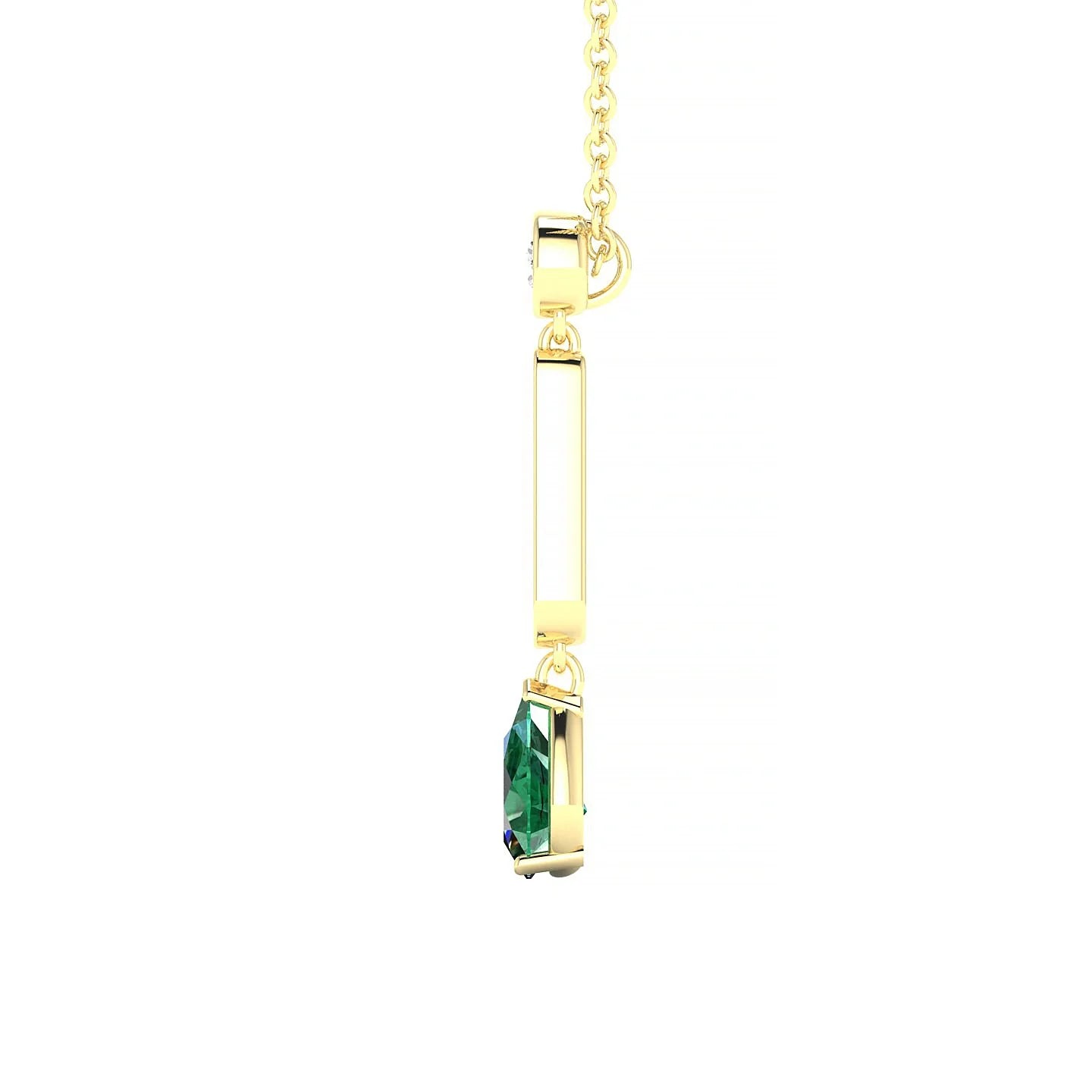 Favor | 18k Yellow Gold 6 x 4 mm Pear Emerald Pendant