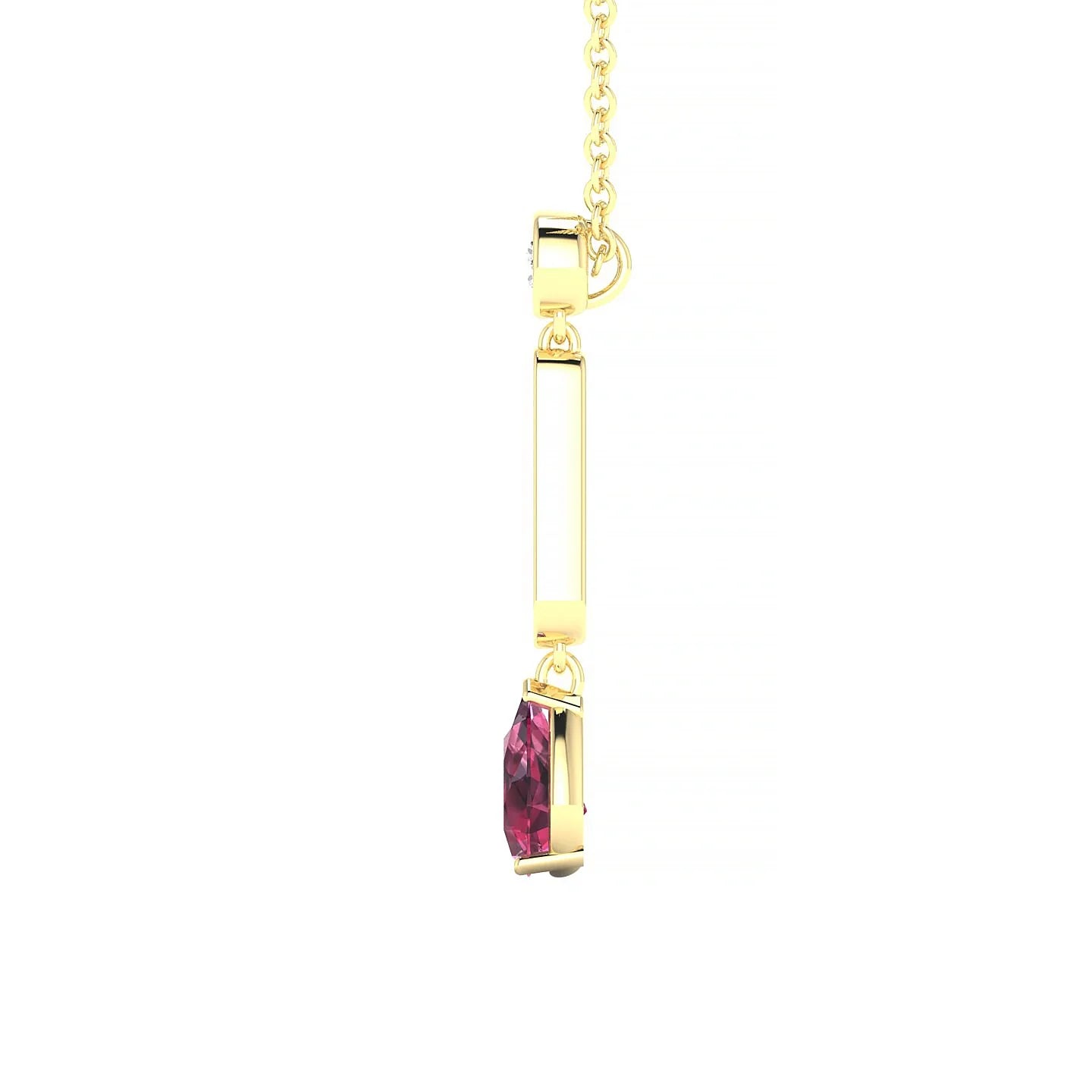 Favor | 18k Yellow Gold 6 x 4 mm Pear Rhodolite Pendant