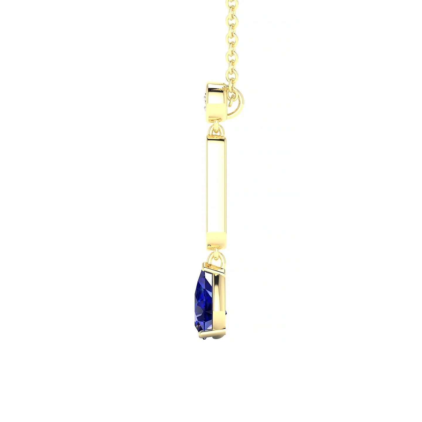Favor | 18k Yellow Gold 6 x 4 mm Pear Sapphire Pendant