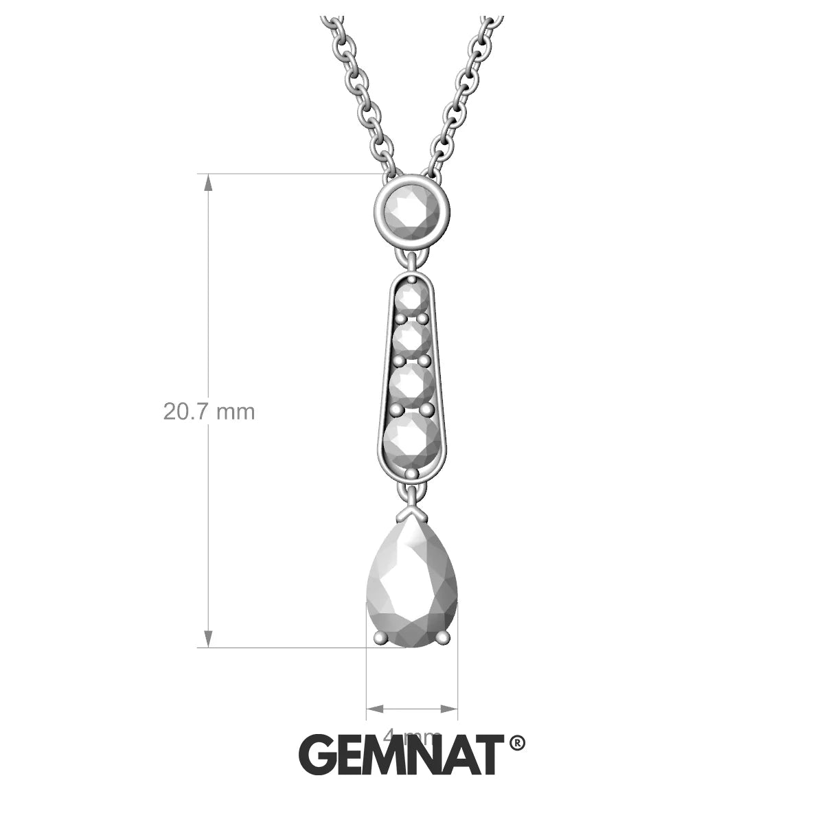 Favor | 18k White Gold 6 x 4 mm Pear Rhodolite Pendant