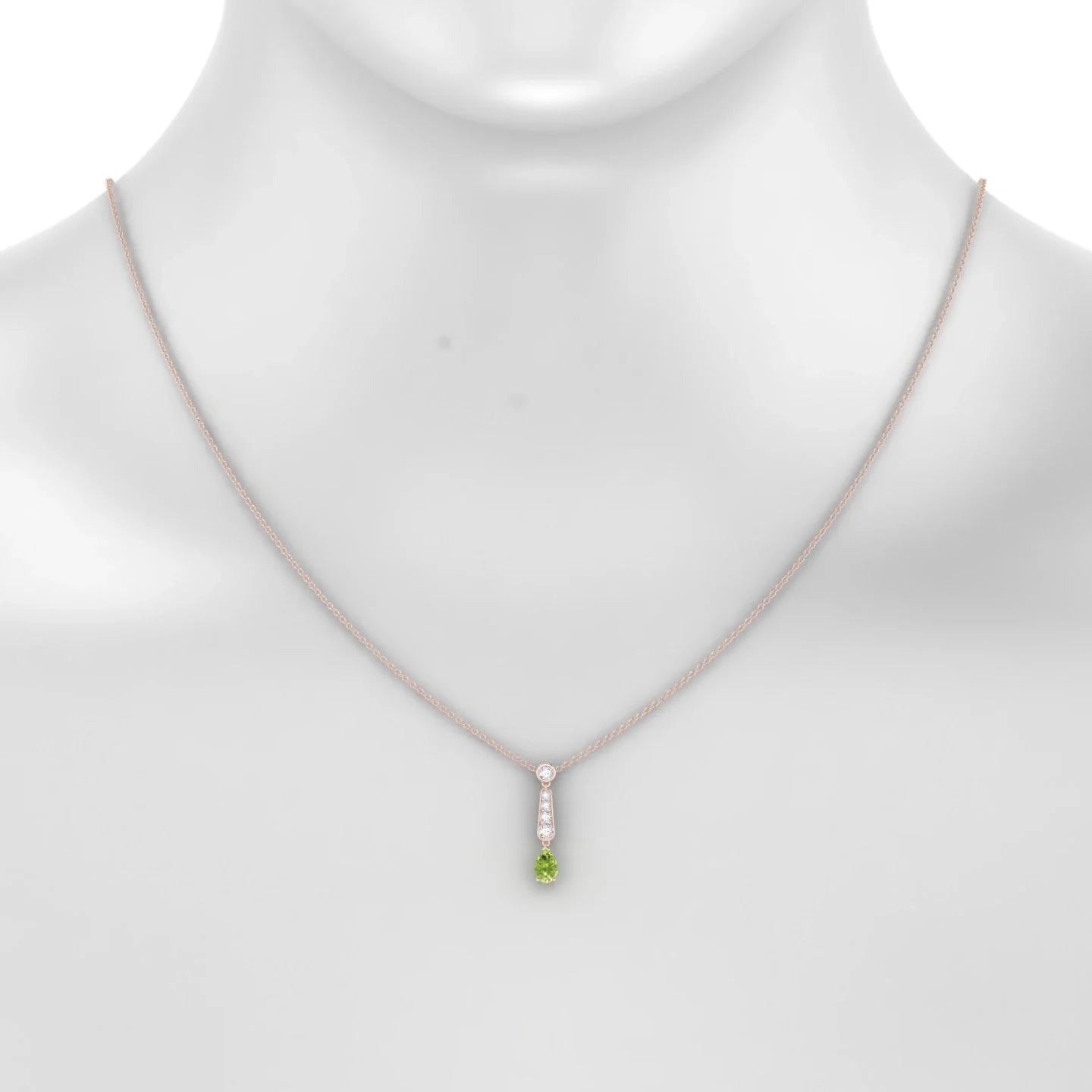 Favor | 18k Rose Gold 6 x 4 mm Pear Peridot Pendant