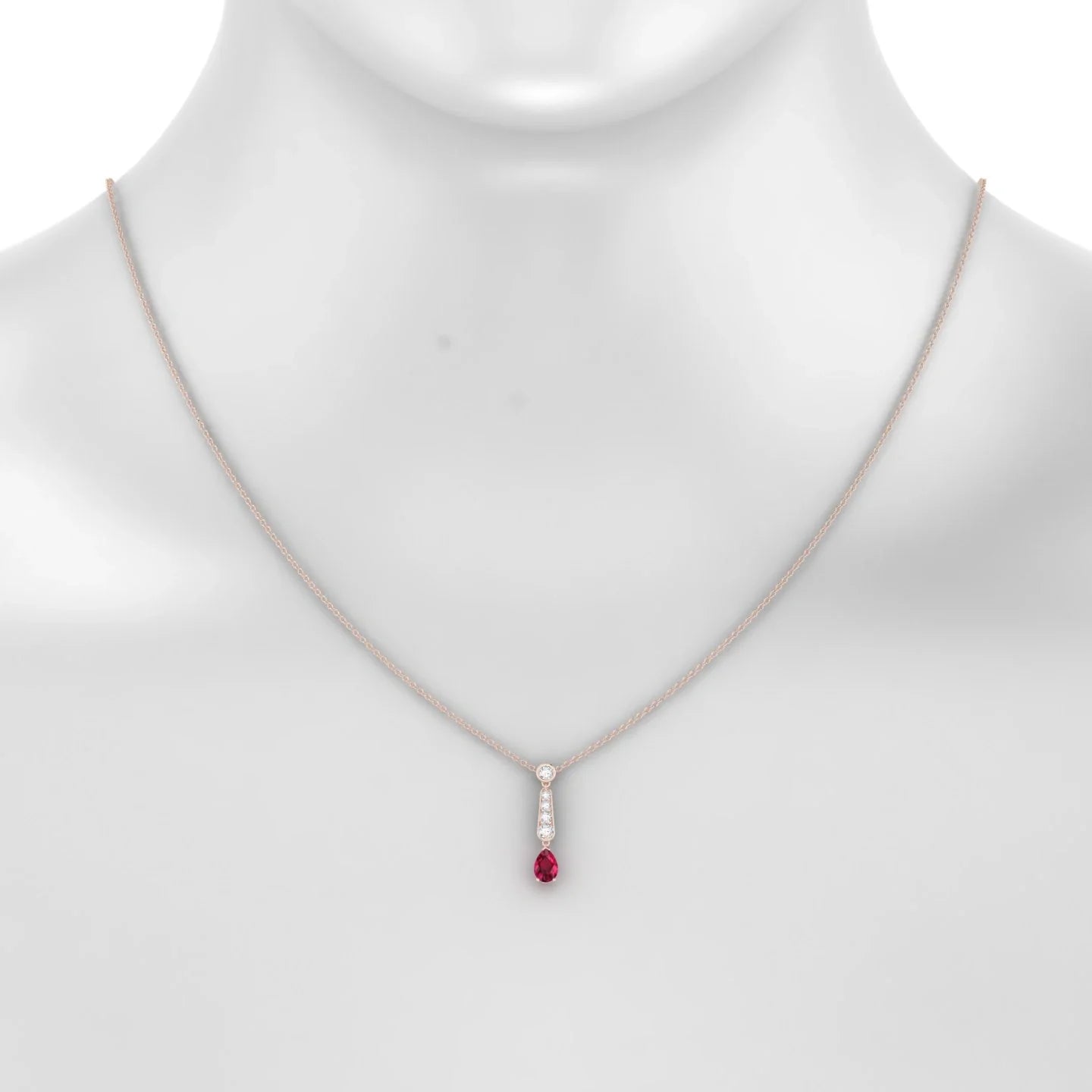 Favor | 18k Rose Gold 6 x 4 mm Pear Ruby Pendant