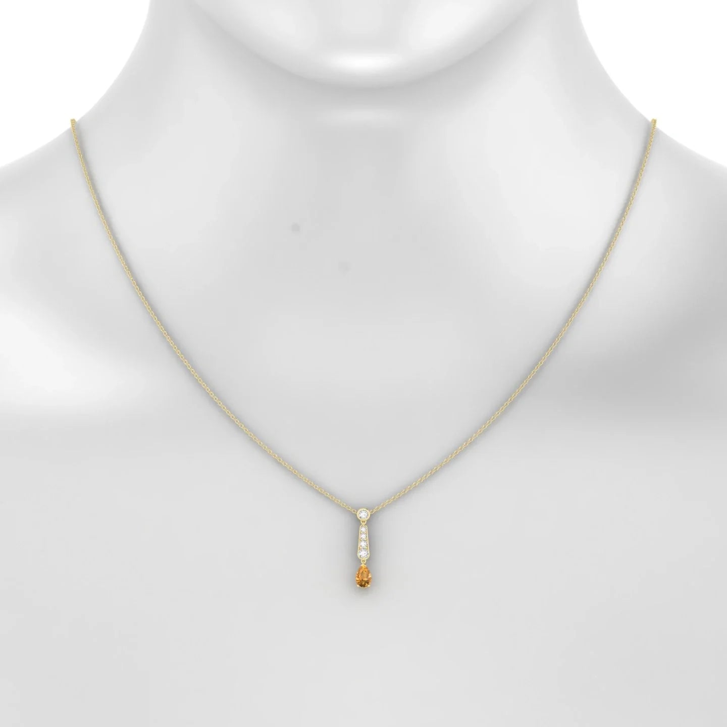 Favor | 18k Yellow Gold 6 x 4 mm Pear Citrine Pendant