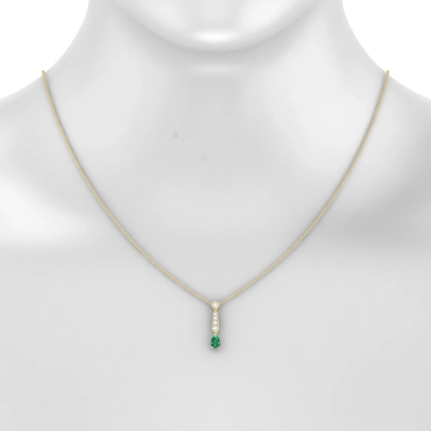 Favor | 18k Yellow Gold 6 x 4 mm Pear Emerald Pendant