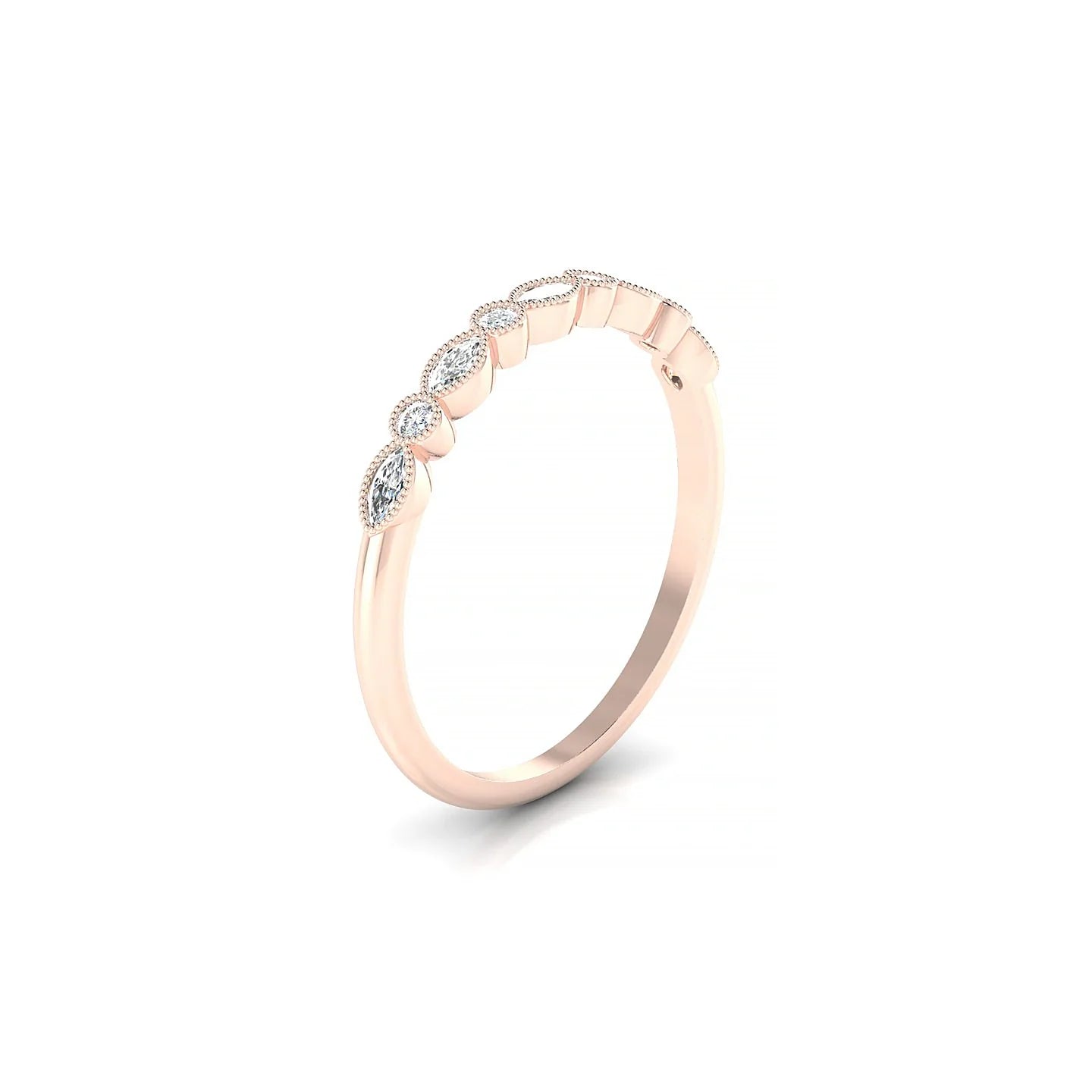 Finesse | 18k Rose Gold 3 x 1.5 mm Marquise Diamond Ring