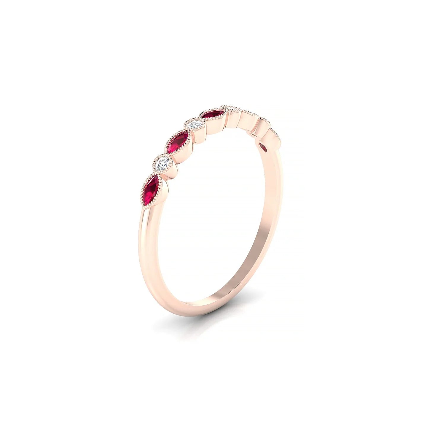 Finesse | 18k Rose Gold 3 x 1.5 mm Marquise Ruby Ring