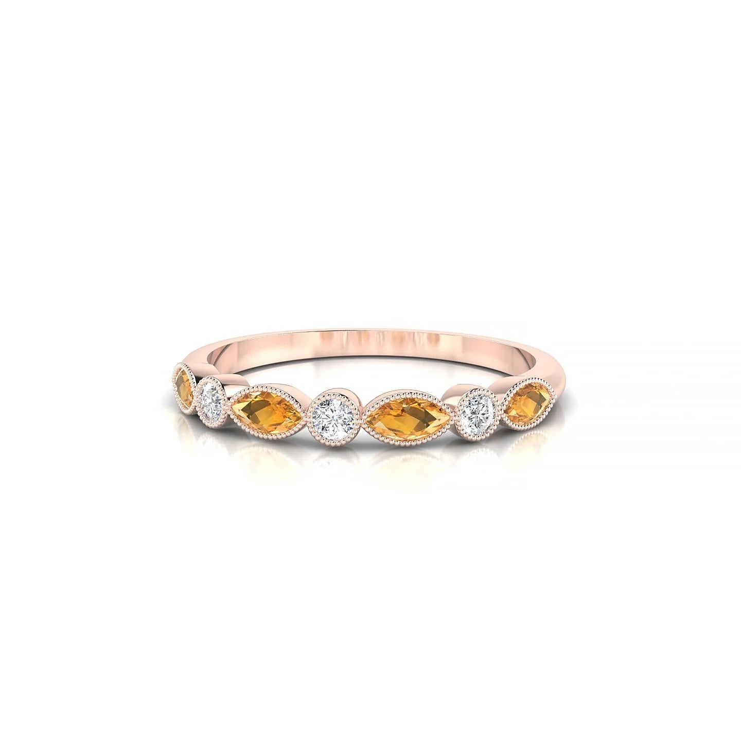 Finesse | 18k Rose Gold 4 x 2 mm Marquise Citrine Ring