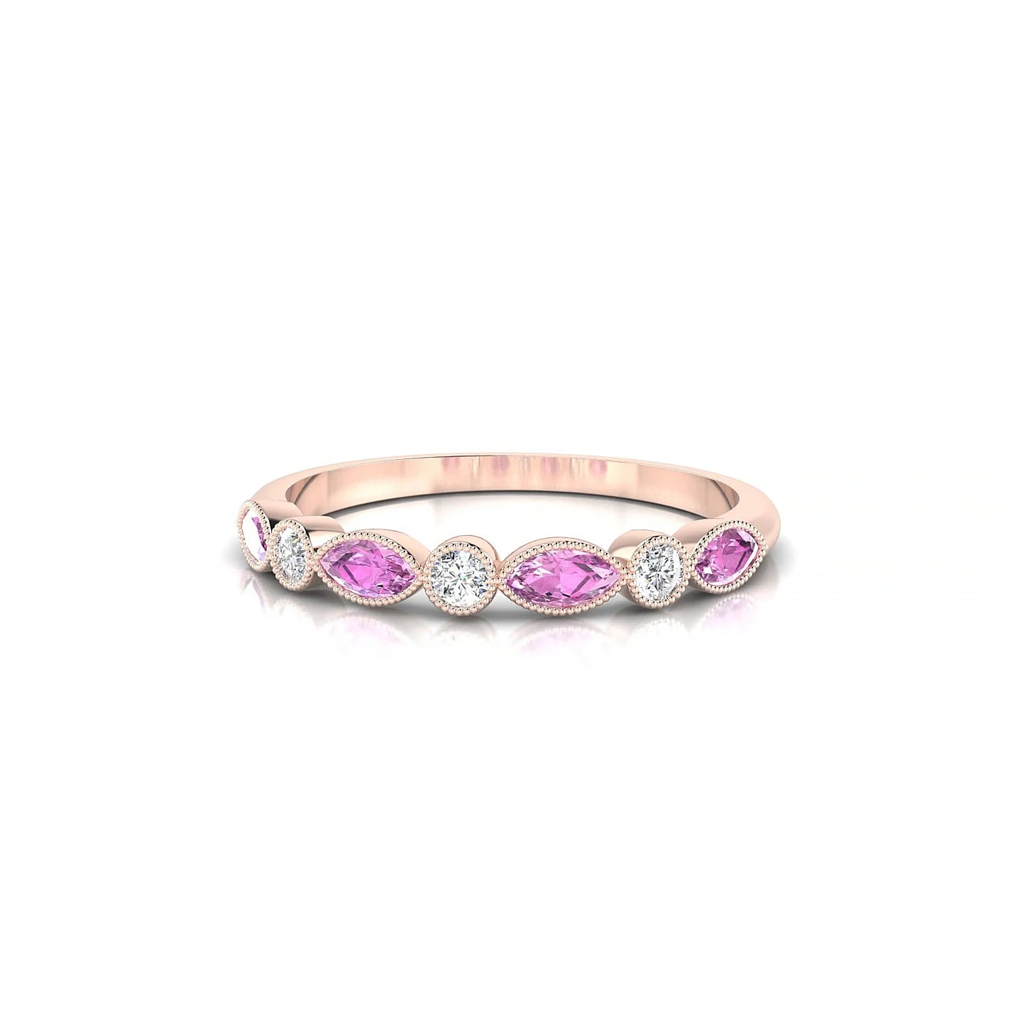 Finesse | 18k Rose Gold 4 x 2 mm Marquise Pink Sapphire Ring