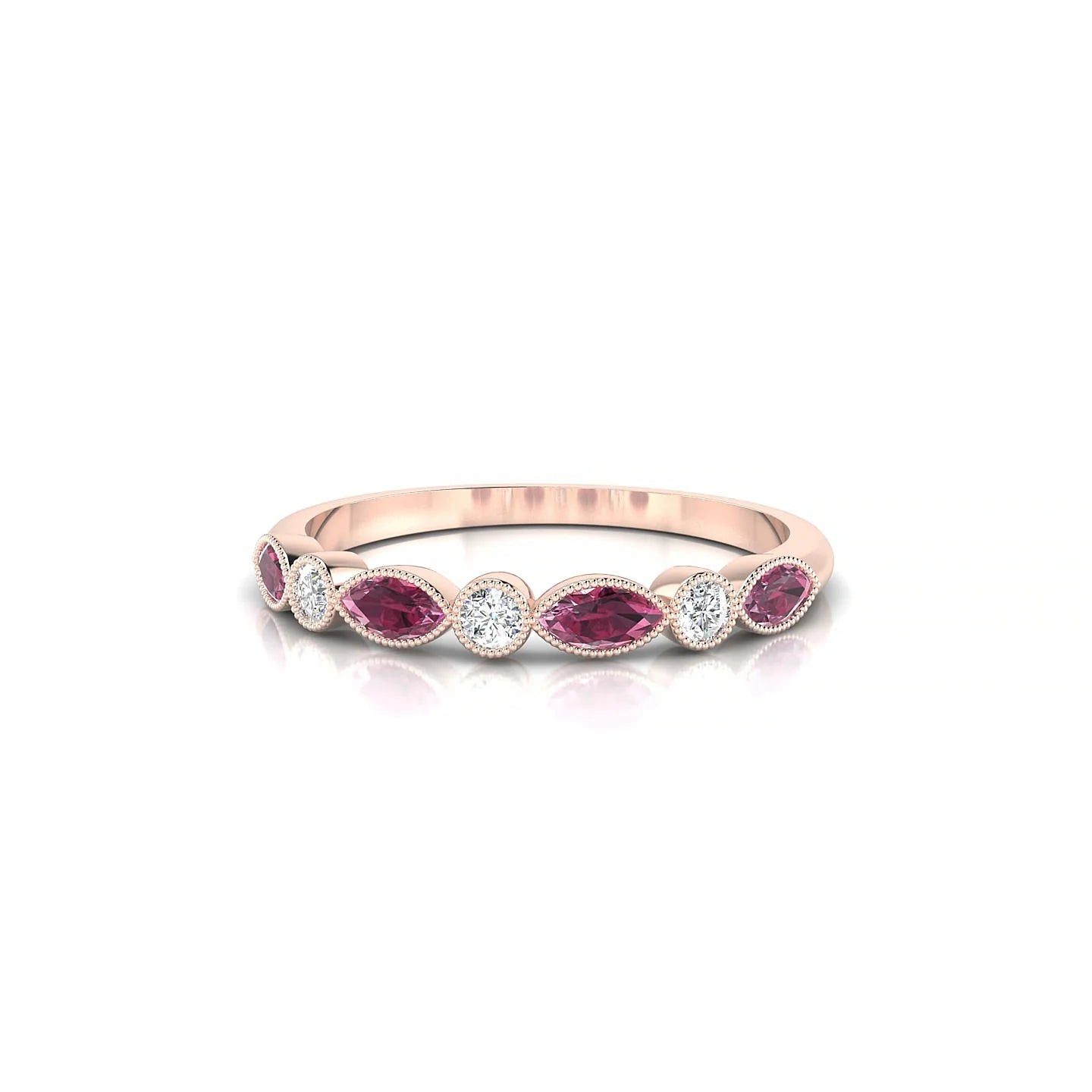 Finesse | 18k Rose Gold 4 x 2 mm Marquise Rhodolite Ring