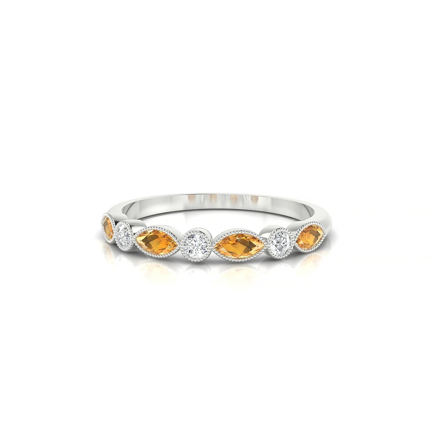 Finesse | 18k White Gold 4 x 2 mm Marquise Citrine Ring