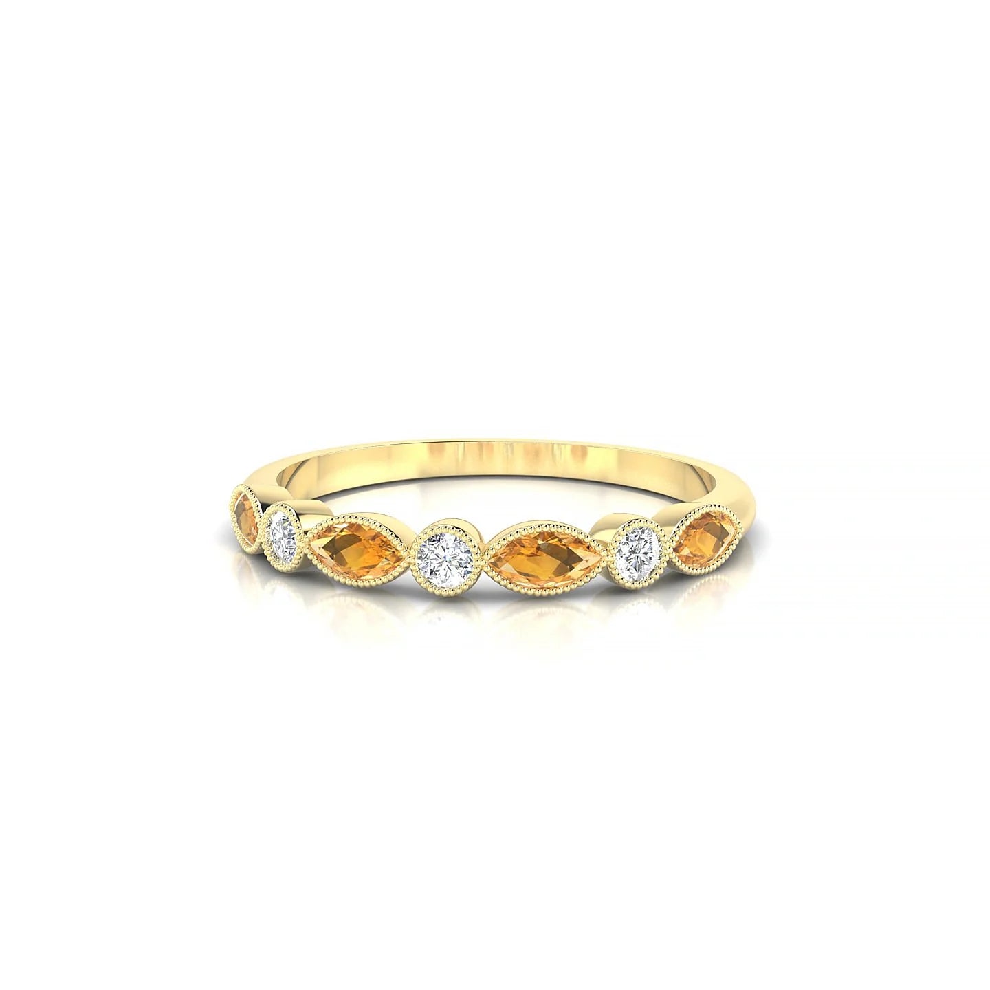 Finesse | 18k Yellow Gold 4 x 2 mm Marquise Citrine Ring