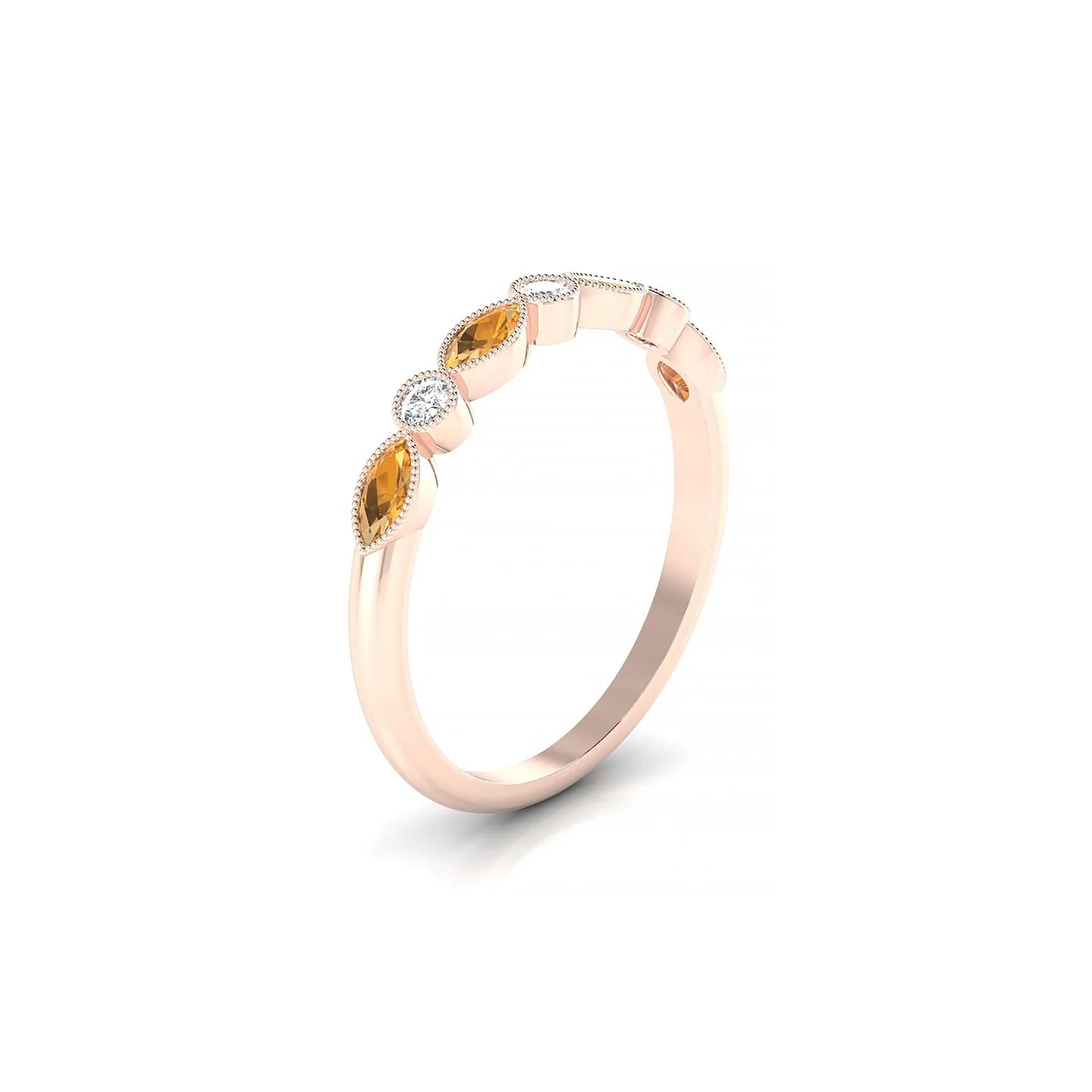 Finesse | 18k Rose Gold 4 x 2 mm Marquise Citrine Ring