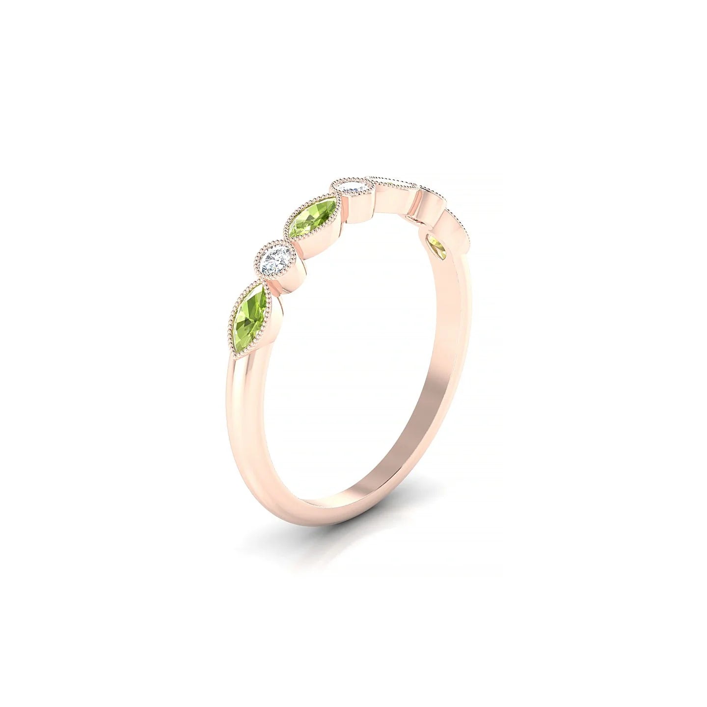 Finesse | 18k Rose Gold 4 x 2 mm Marquise Peridot Ring