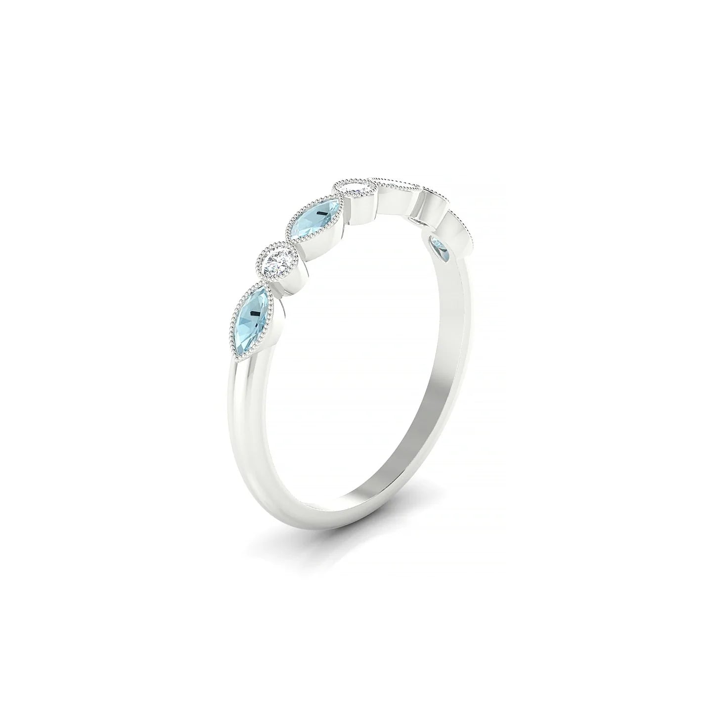 Finesse | 18k White Gold 4 x 2 mm Marquise Aquamarine Ring