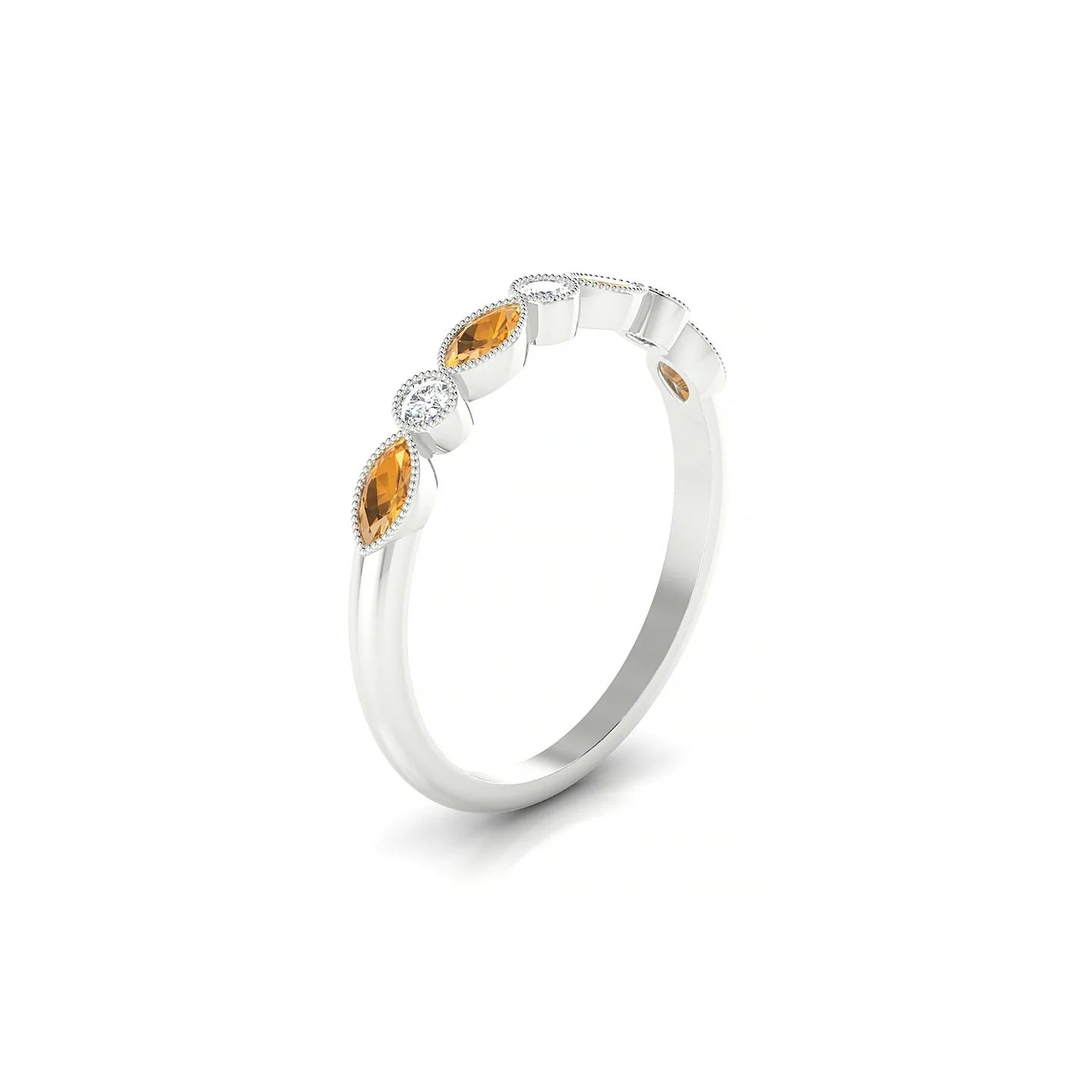 Finesse | 18k White Gold 4 x 2 mm Marquise Citrine Ring