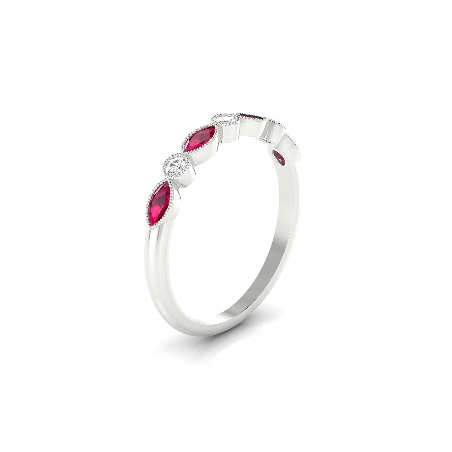 Finesse | 18k White Gold 4 x 2 mm Marquise Ruby Ring