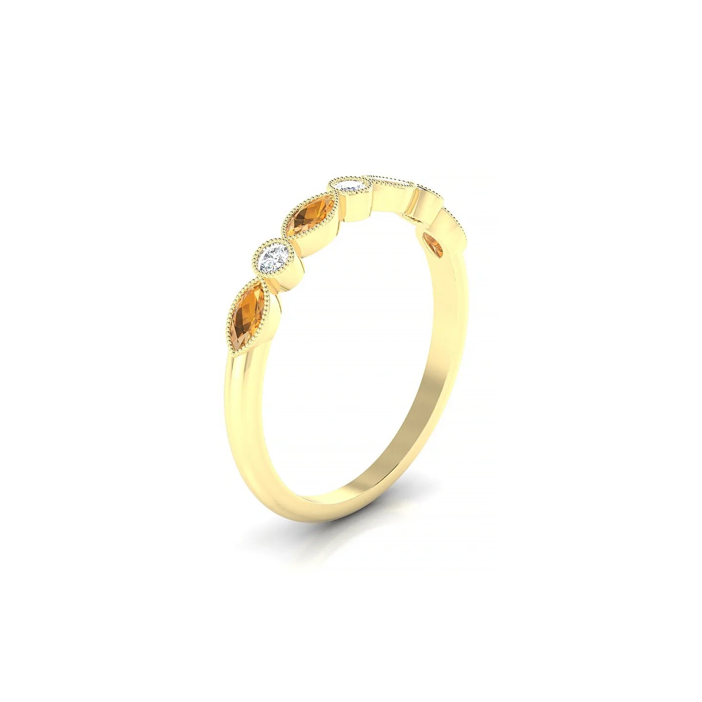 Finesse | 18k Yellow Gold 4 x 2 mm Marquise Citrine Ring