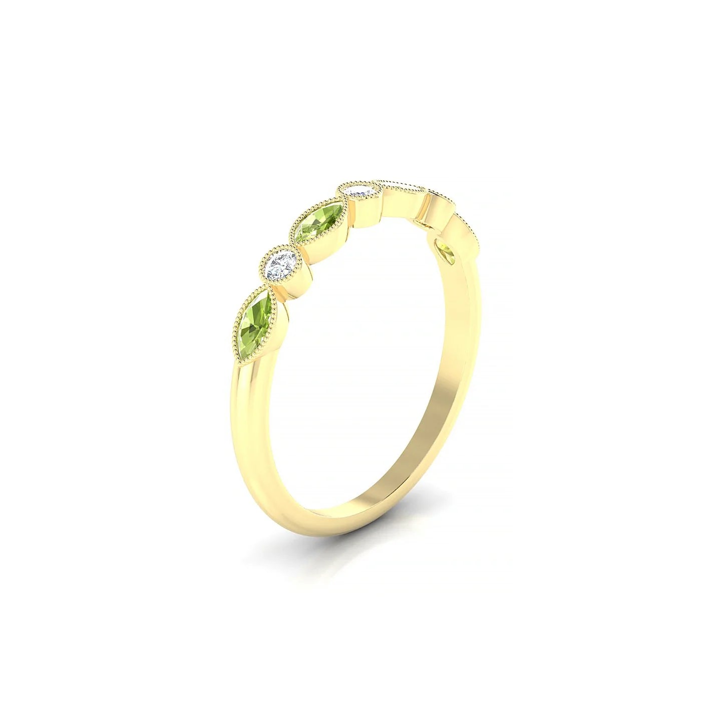 Finesse | 18k Yellow Gold 4 x 2 mm Marquise Peridot Ring