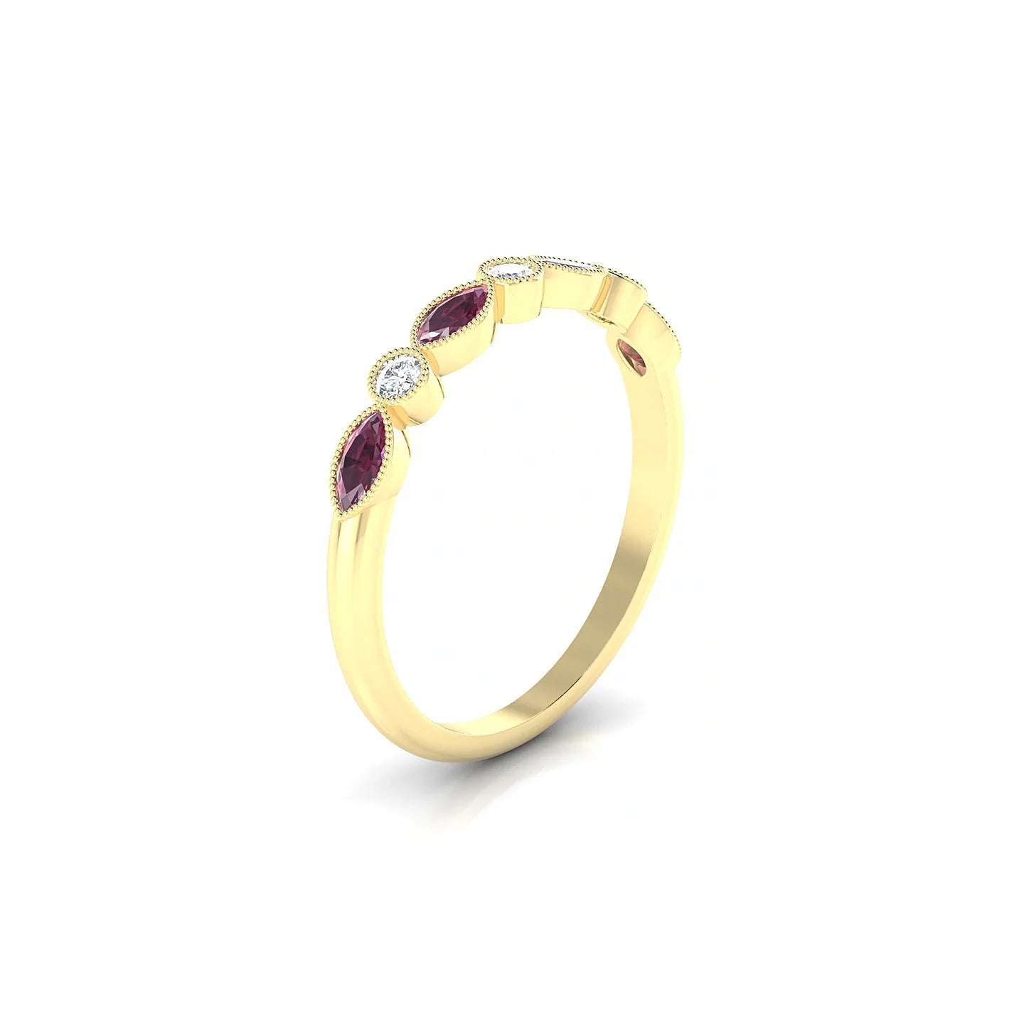 Finesse | 18k Yellow Gold 4 x 2 mm Marquise Rhodolite Ring