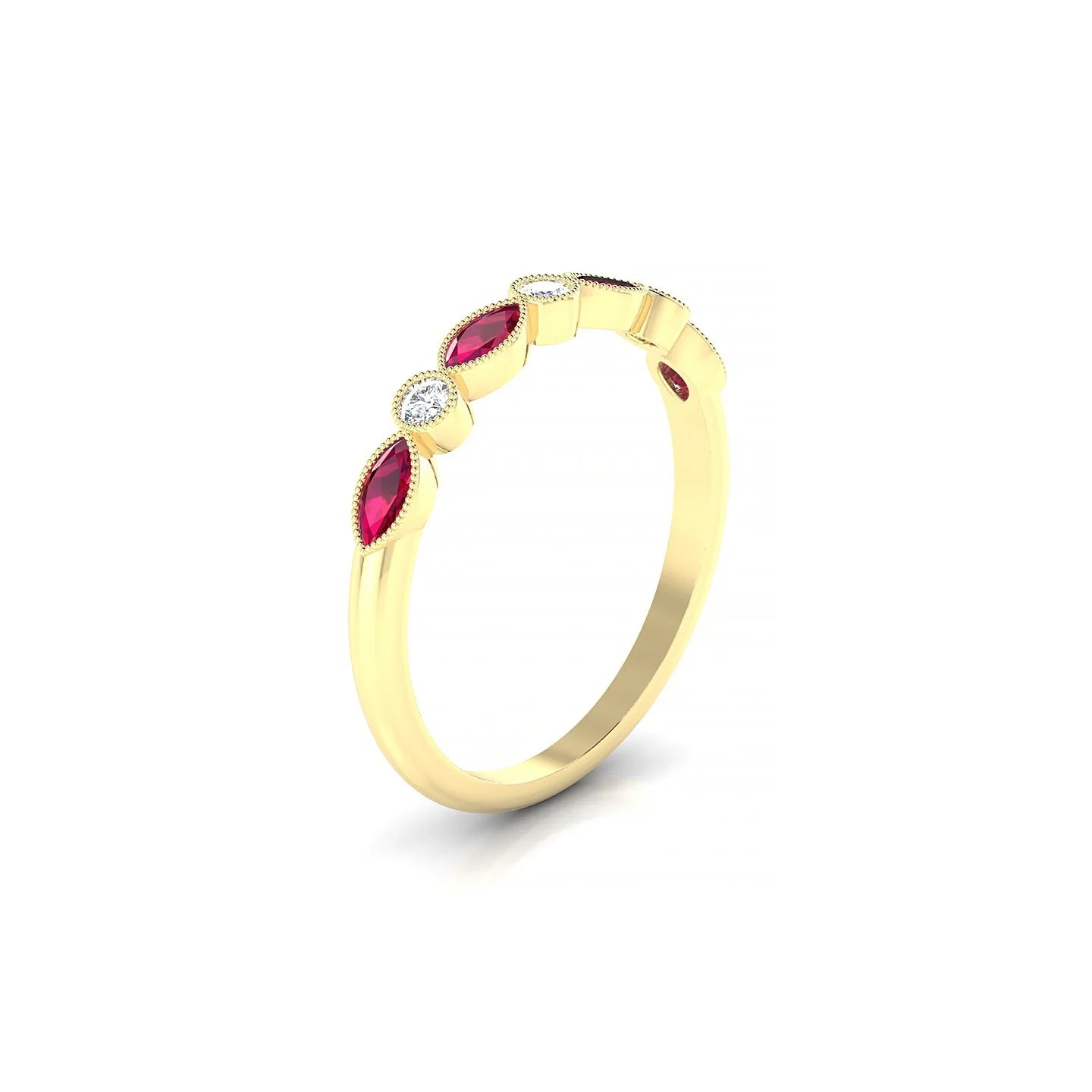 Finesse | 18k Yellow Gold 4 x 2 mm Marquise Ruby Ring