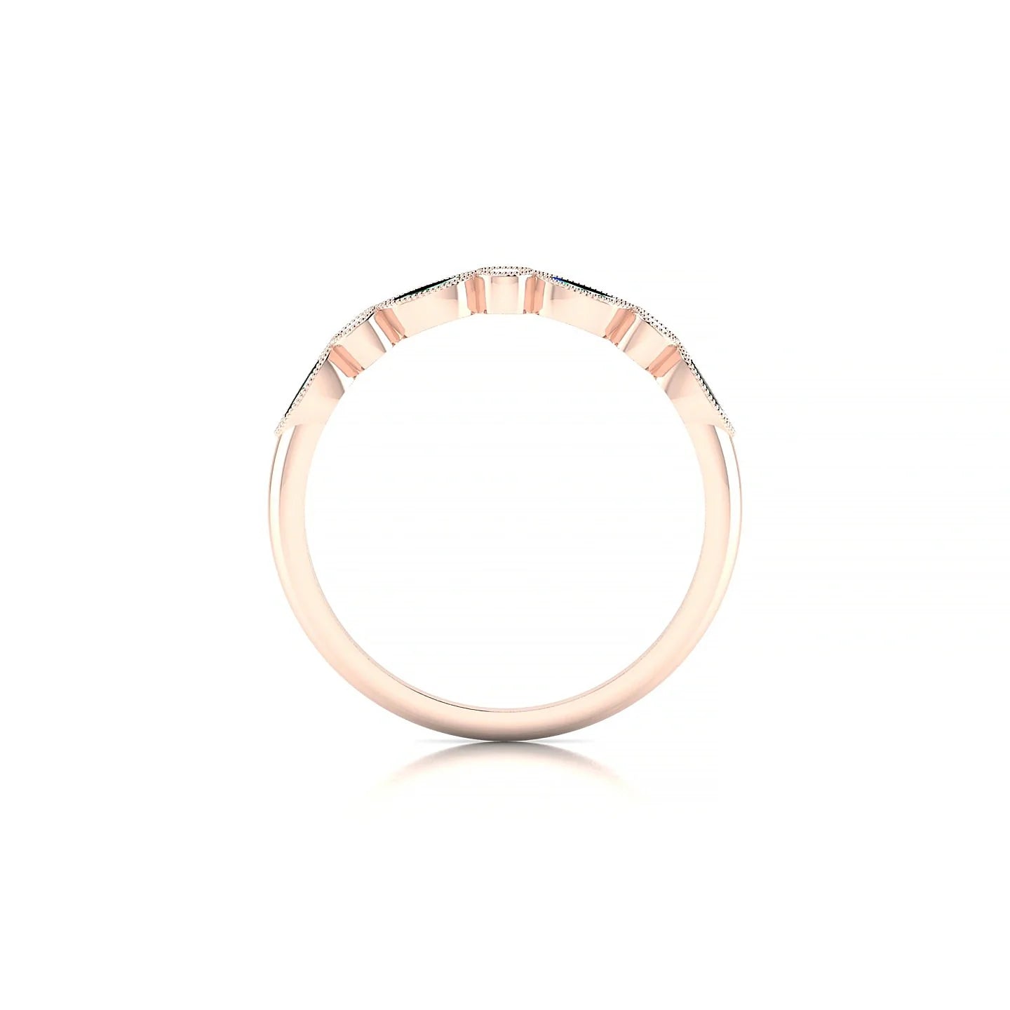 Finesse | 18k Rose Gold 4 x 2 mm Marquise Emerald Ring