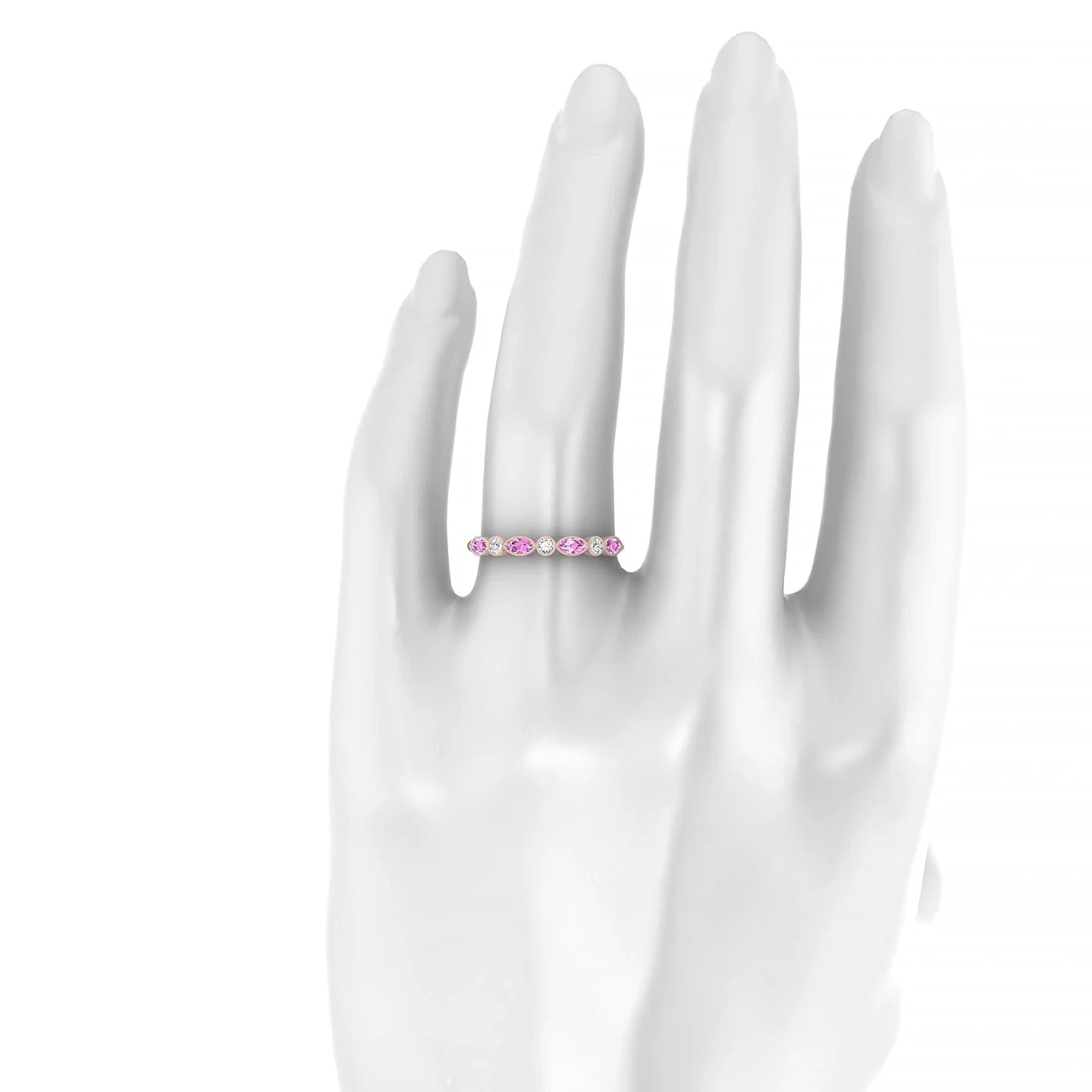 Finesse | 18k Rose Gold 4 x 2 mm Marquise Pink Sapphire Ring