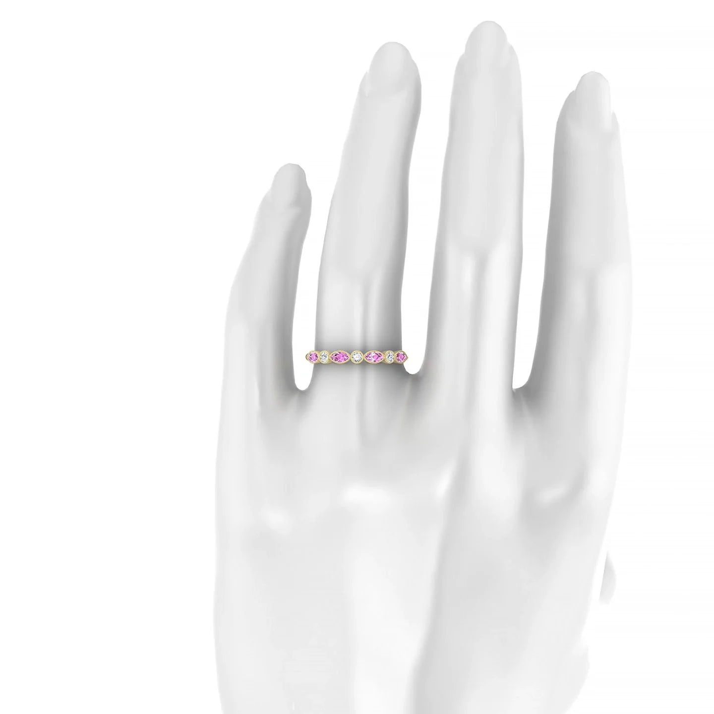 Finesse | 18k Yellow Gold 4 x 2 mm Marquise Pink Sapphire Ring