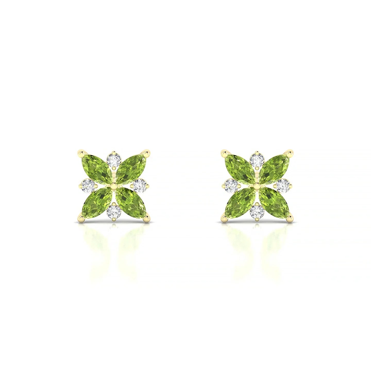 Flare | 18k Yellow Gold 4 x 2 mm Marquise Peridot Earrings