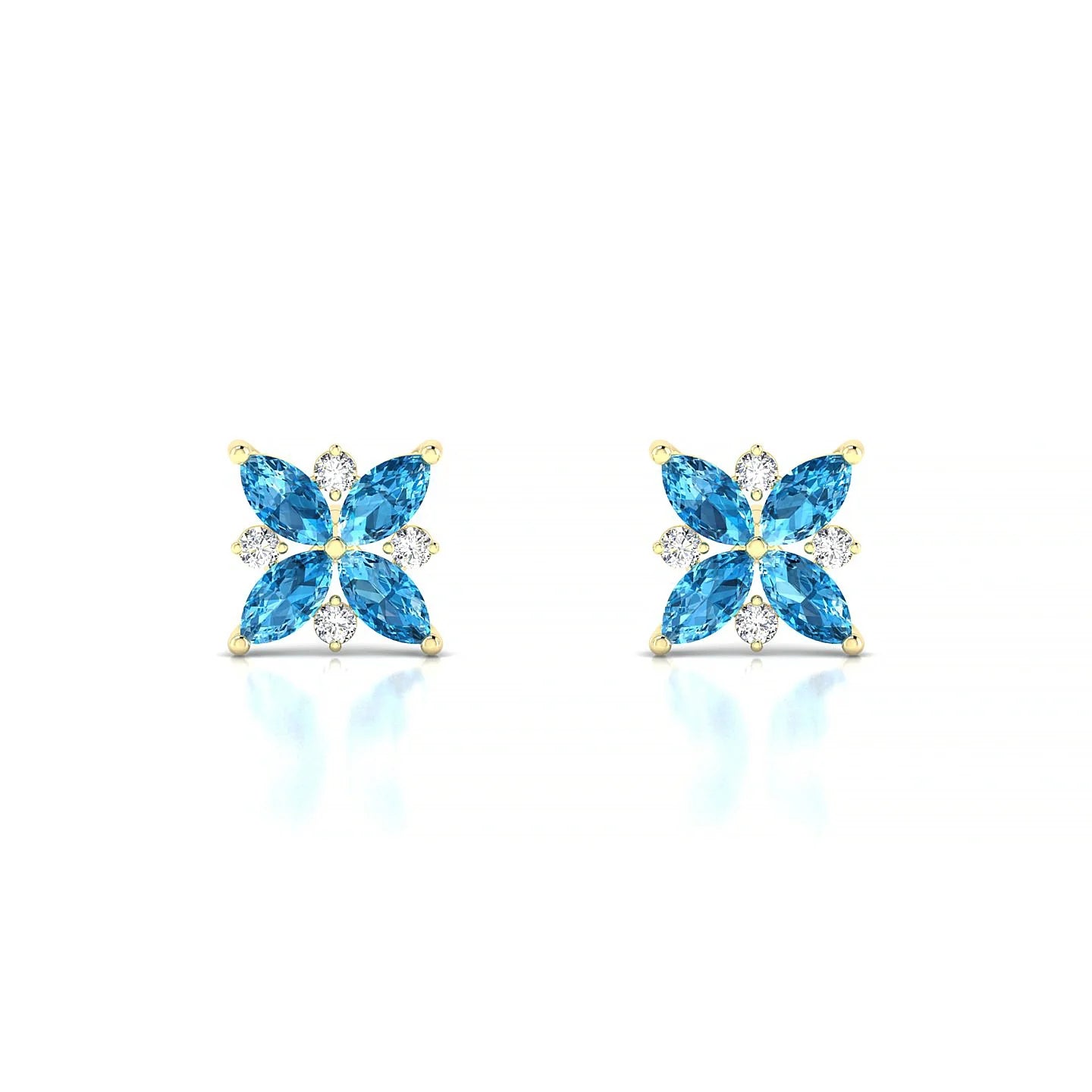Flare | 18k Yellow Gold 4 x 2 mm Marquise Topaz Earrings