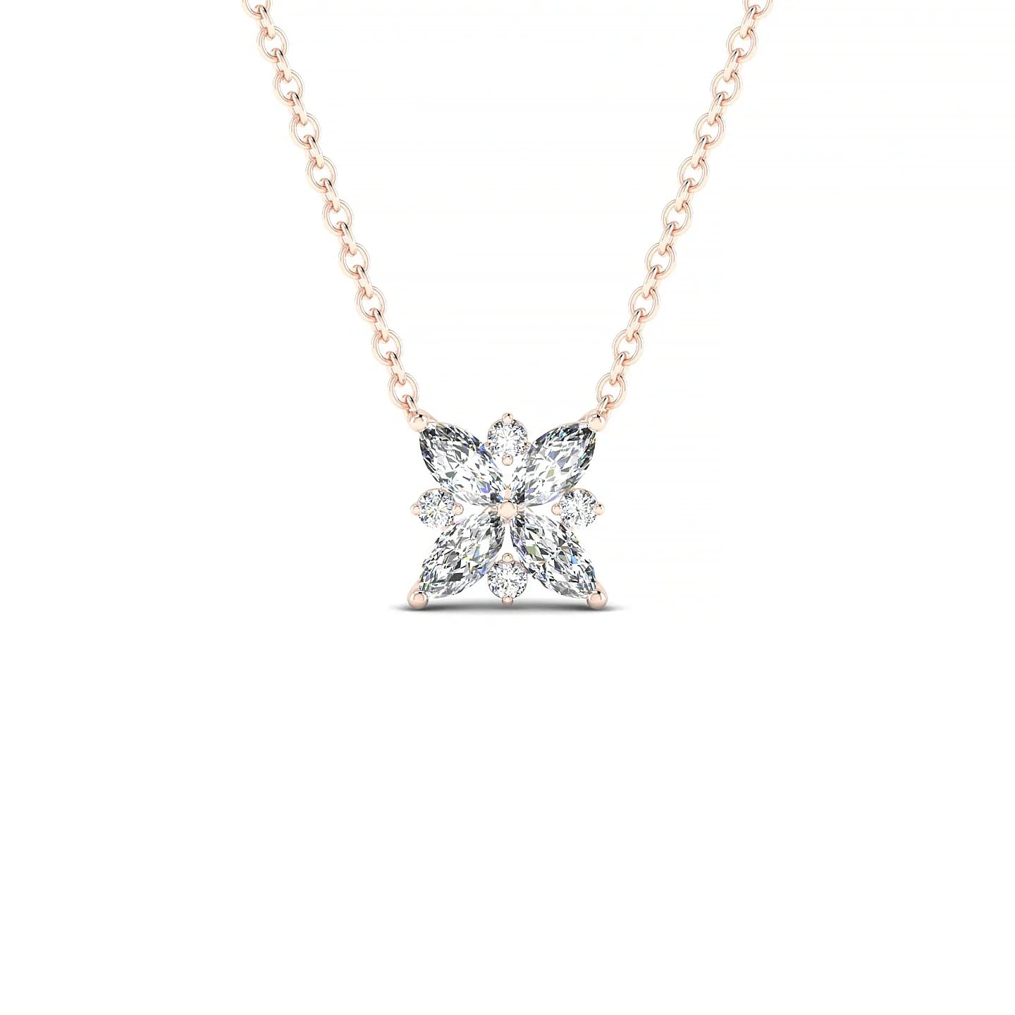 Flare | 18k Rose Gold 4 x 2 mm Marquise Diamond Pendant