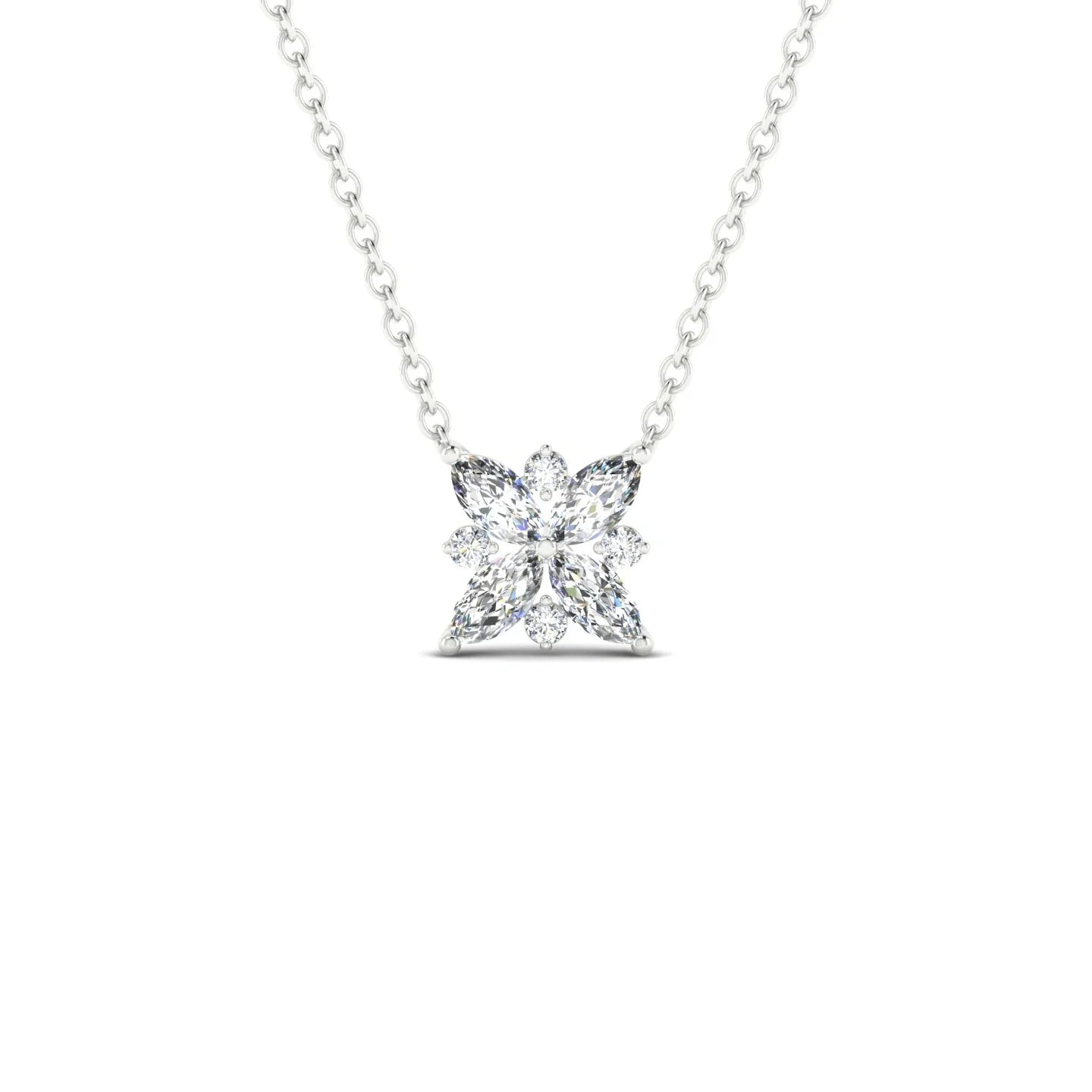 Flare | 18k White Gold 4 x 2 mm Marquise Diamond Pendant