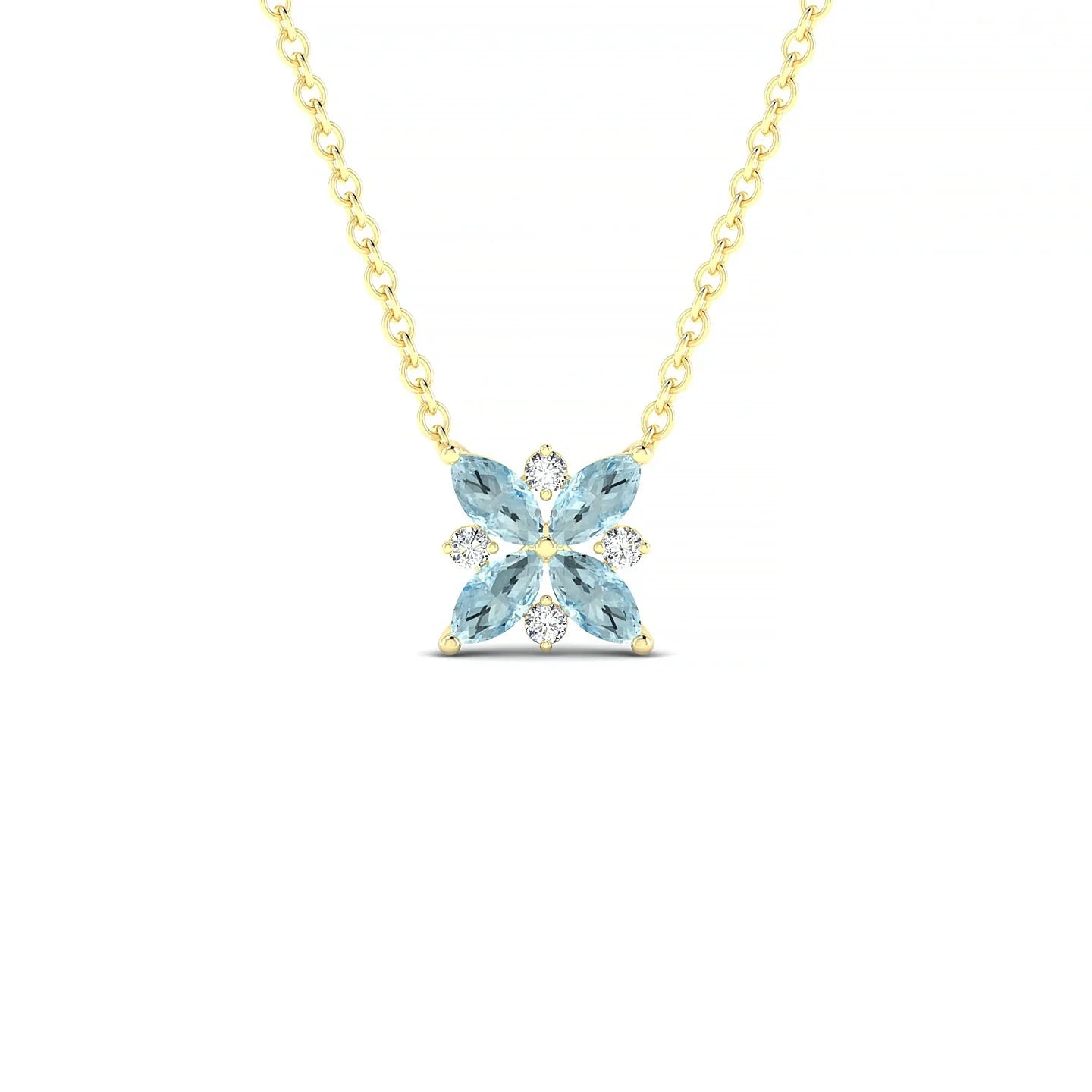 Flare | 18k Yellow Gold 4 x 2 mm Marquise Aquamarine Pendant