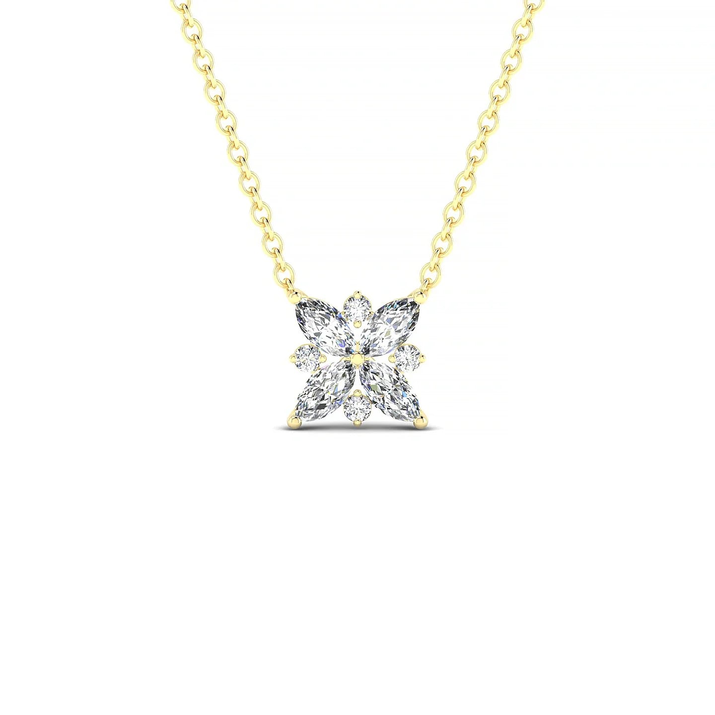Flare | 18k Yellow Gold 4 x 2 mm Marquise Diamond Pendant