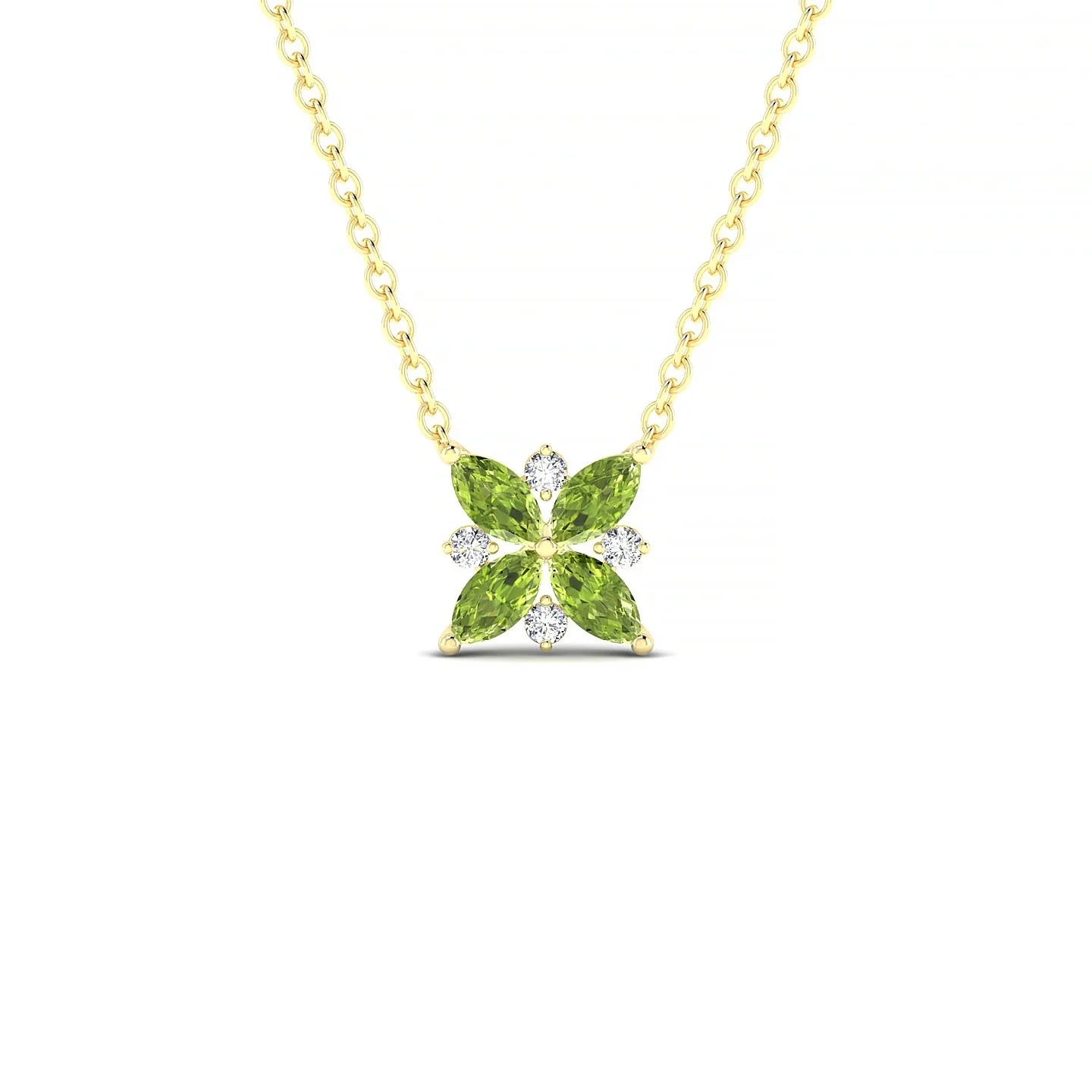 Flare | 18k Yellow Gold 4 x 2 mm Marquise Peridot Pendant