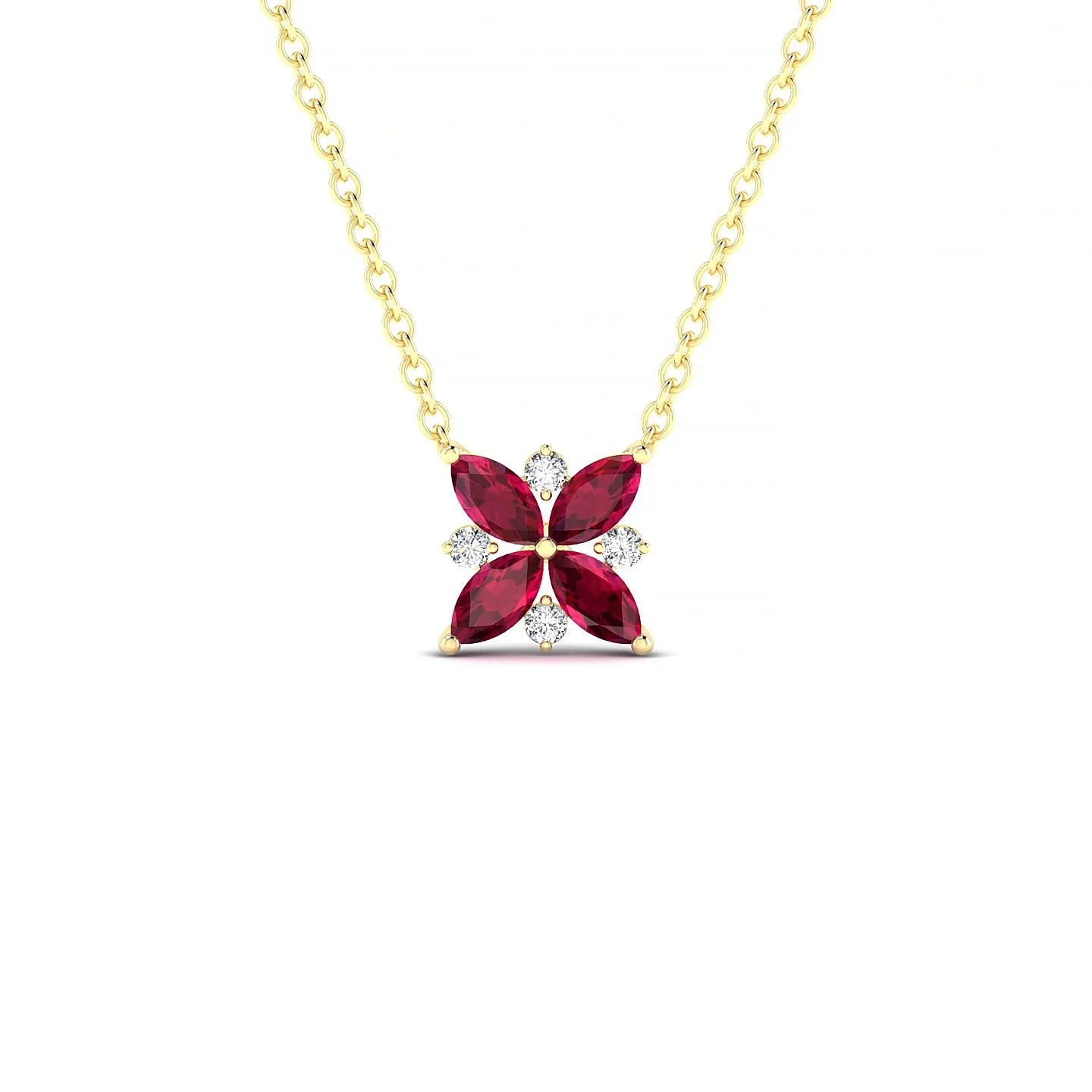 Flare | 18k Yellow Gold 4 x 2 mm Marquise Ruby Pendant