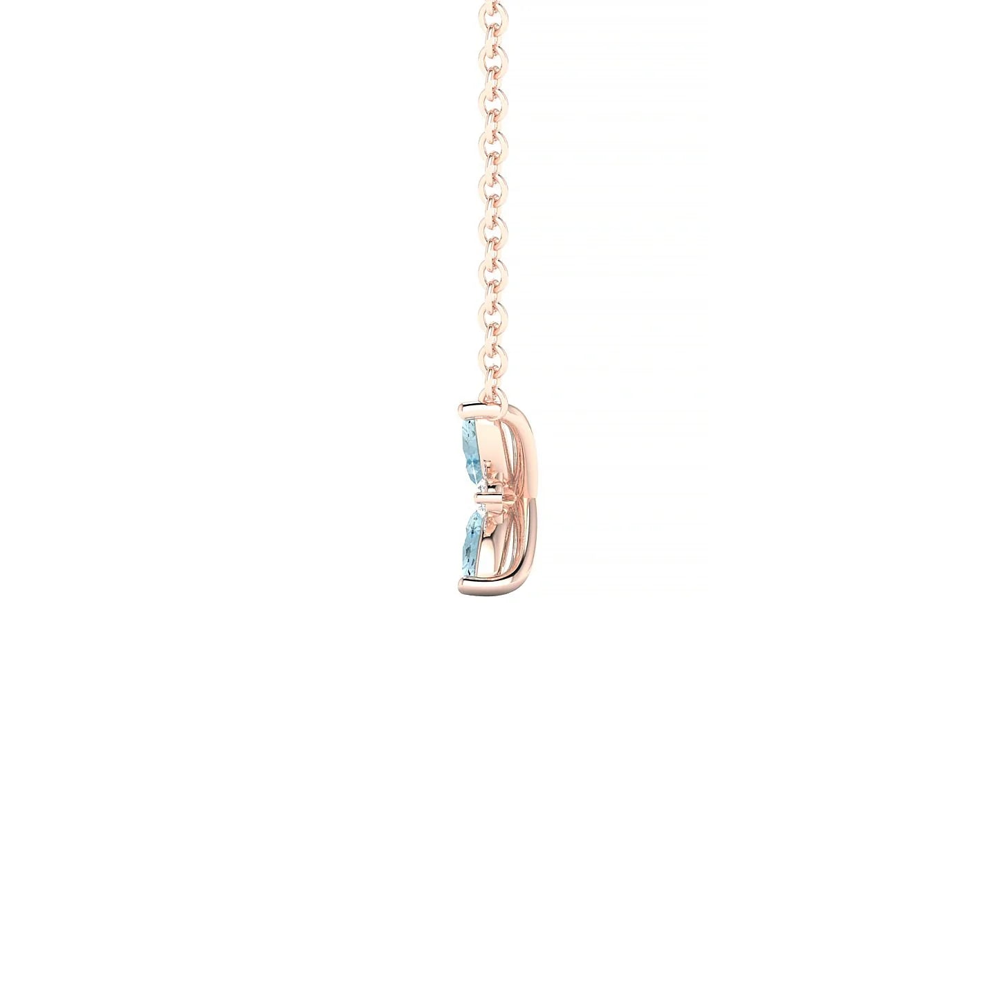 Flare | 18k Rose Gold 4 x 2 mm Marquise Aquamarine Pendant