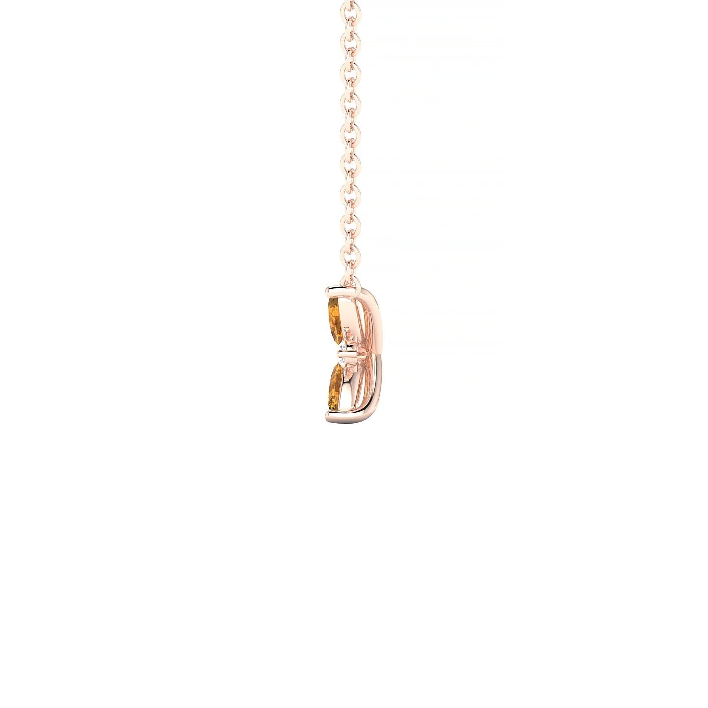 Flare | 18k Rose Gold 4 x 2 mm Marquise Citrine Pendant