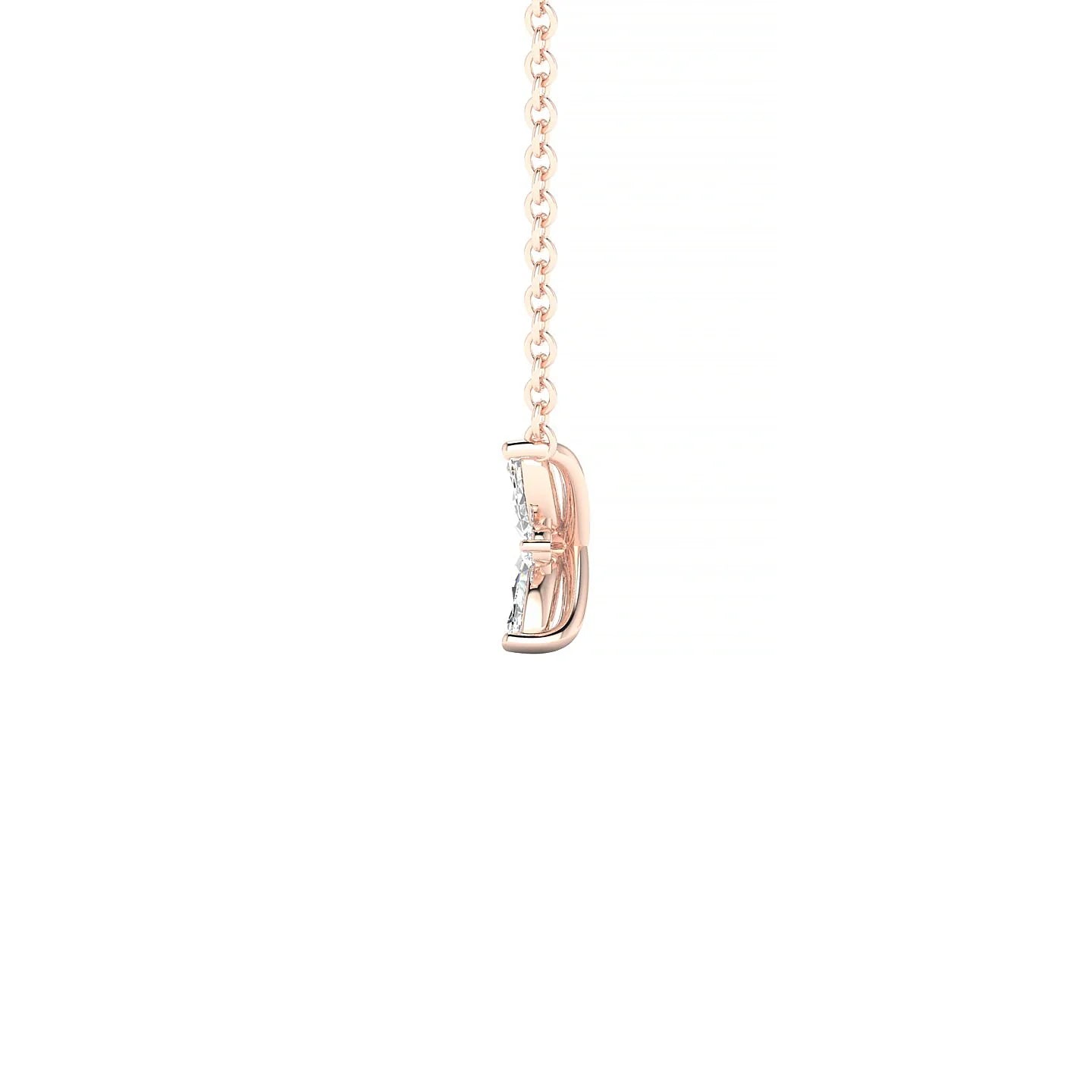 Flare | 18k Rose Gold 4 x 2 mm Marquise Diamond Pendant