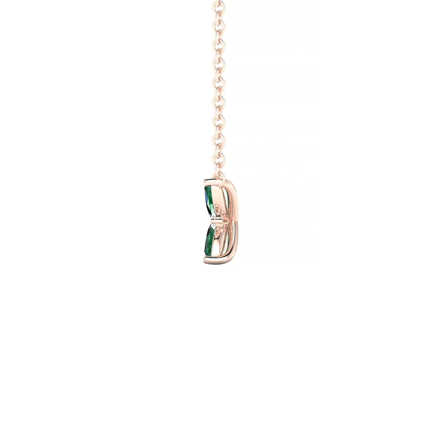 Flare | 18k Rose Gold 4 x 2 mm Marquise Emerald Pendant