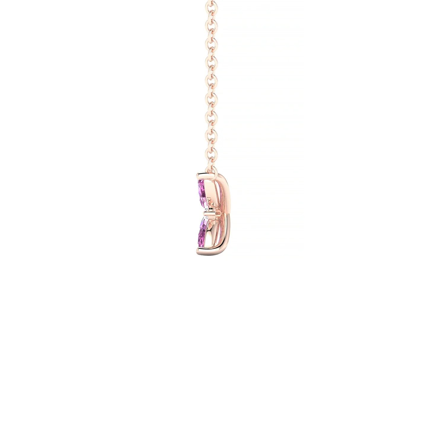 Flare | 18k Rose Gold 4 x 2 mm Marquise Pink Sapphire Pendant