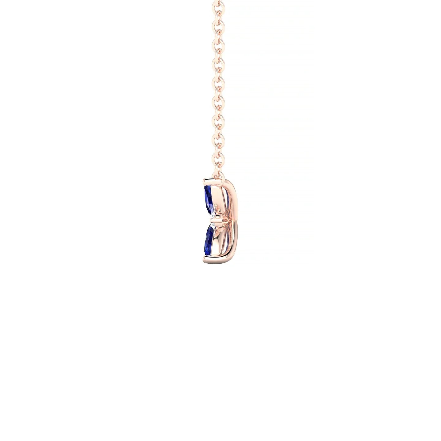 Flare | 18k Rose Gold 4 x 2 mm Marquise Sapphire Pendant
