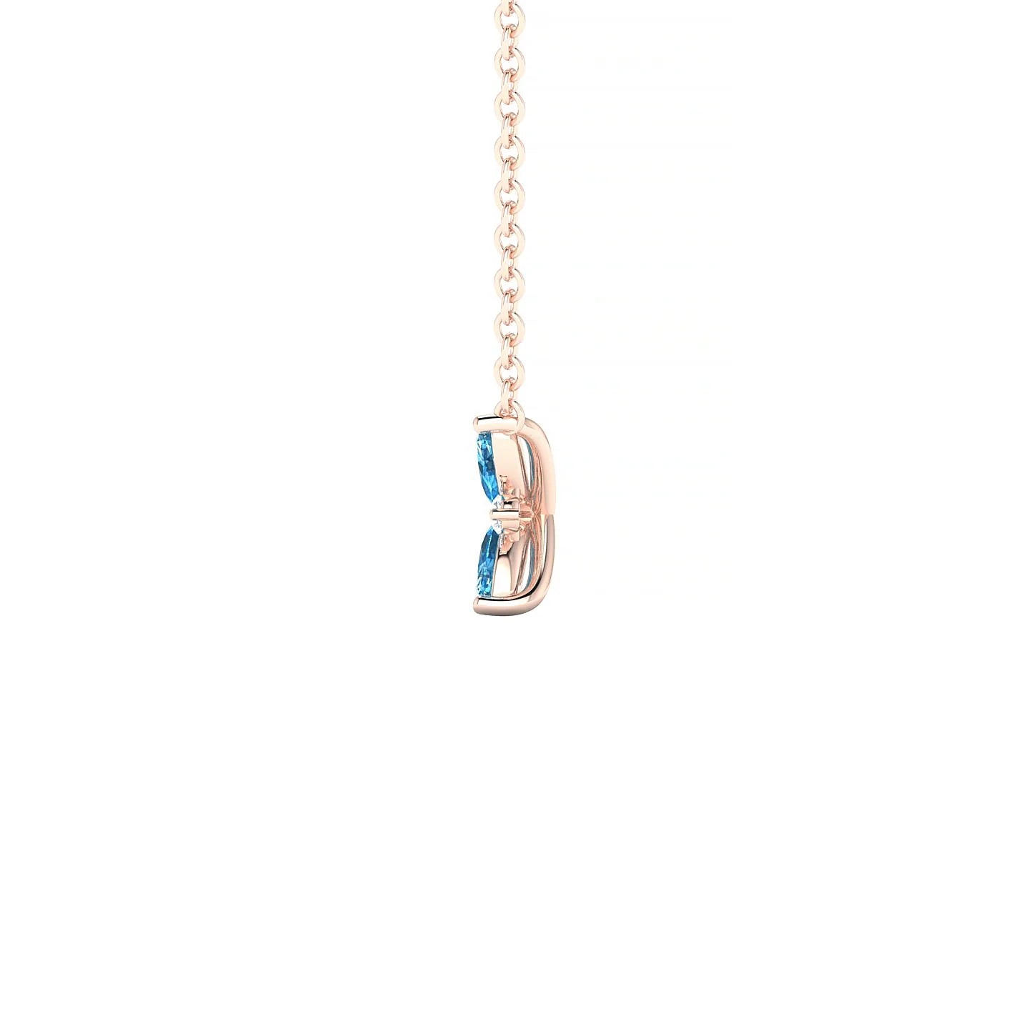 Flare | 18k Rose Gold 4 x 2 mm Marquise Topaz Pendant