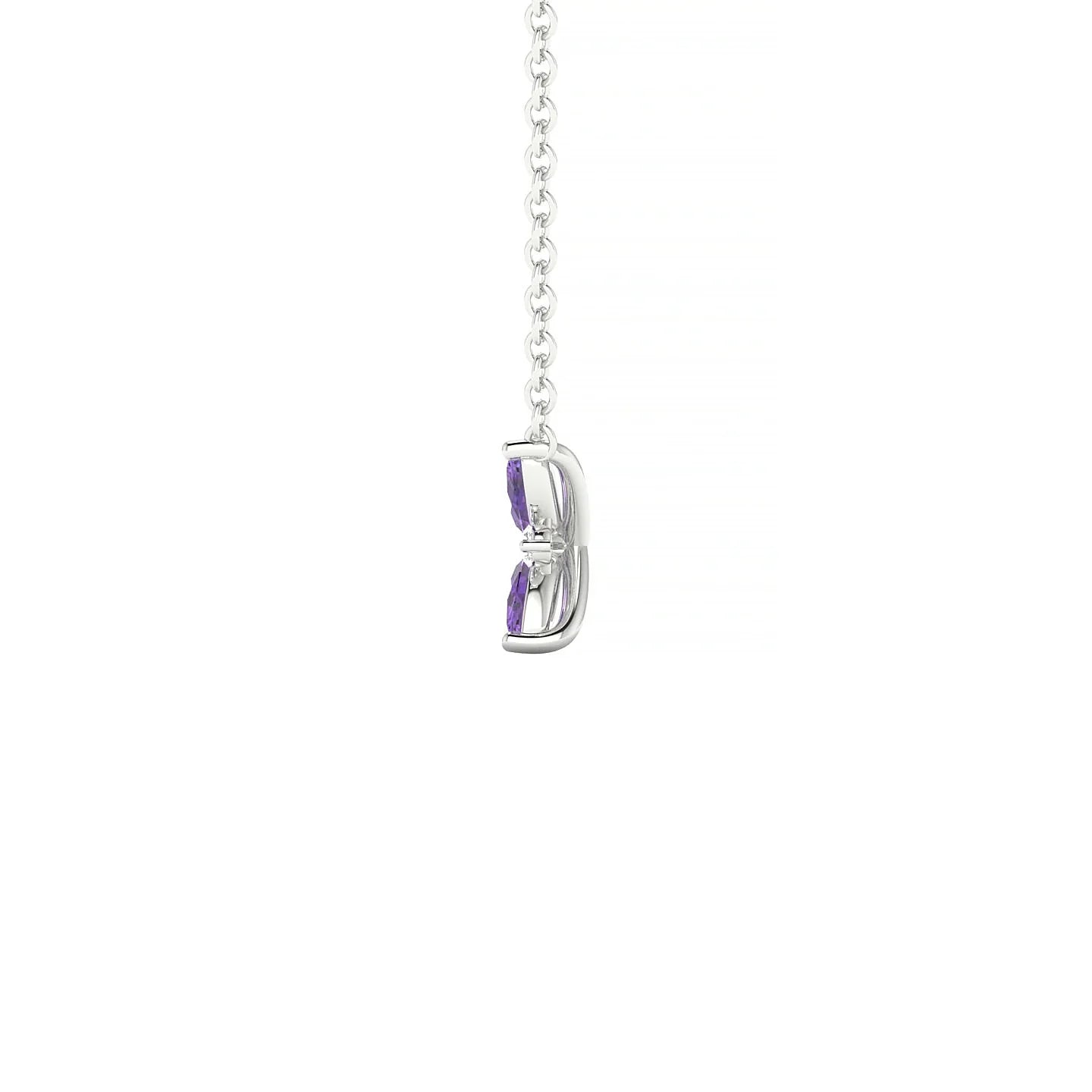 Flare | 18k White Gold 4 x 2 mm Marquise Amethyst Pendant